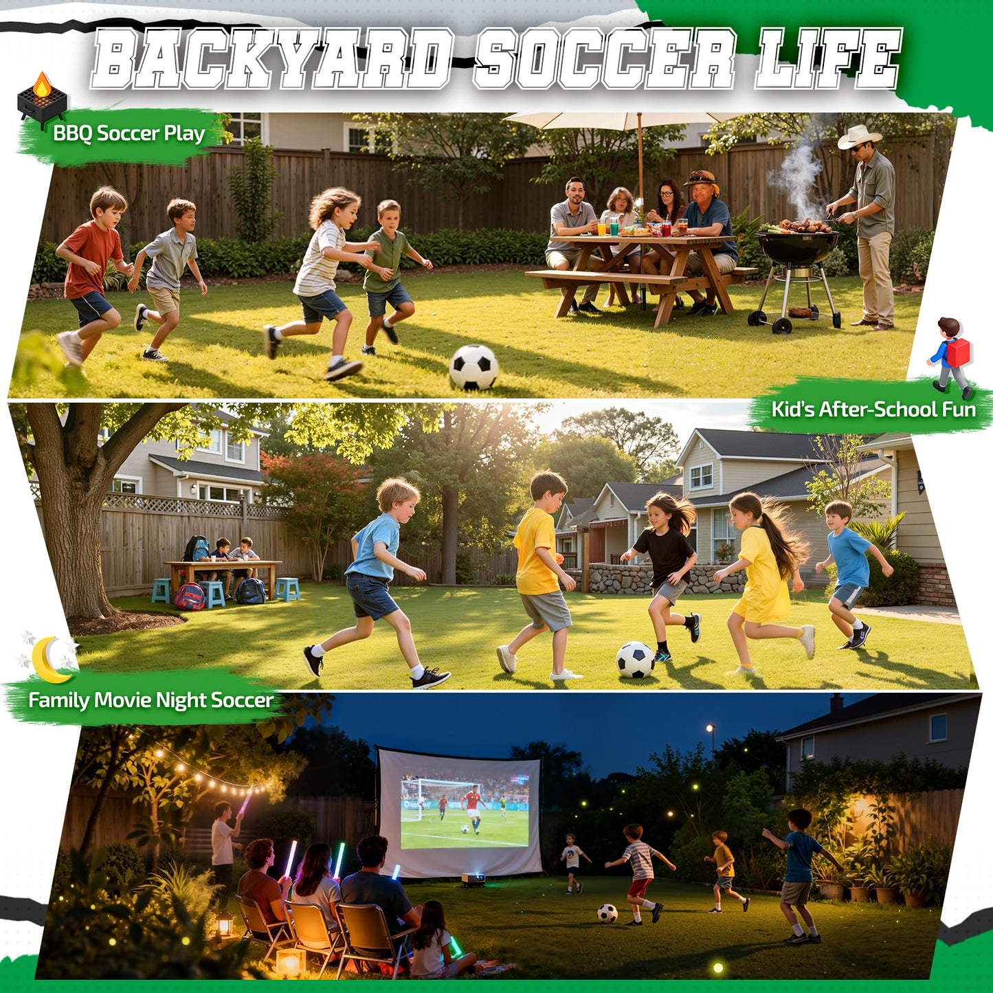 Happy Jump Pop-Up Football Goals – 152x110 cm, 2 Goals | Robust, foldable fiberglass goals for children and adults For outdoor & leisure - A233259BQ1