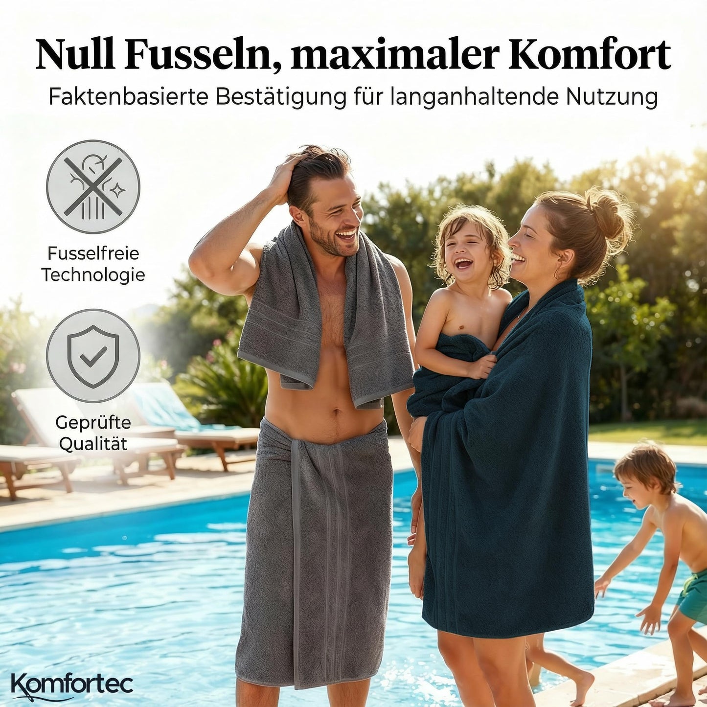 Komfortec 2 sauna towel set 80x200 cm, large sauna towels made of 100% cotton, sauna towels, fluffy and absorbent, quick-drying, anthracite grey/petrol - 2er-80x200-anthrazit-petrol