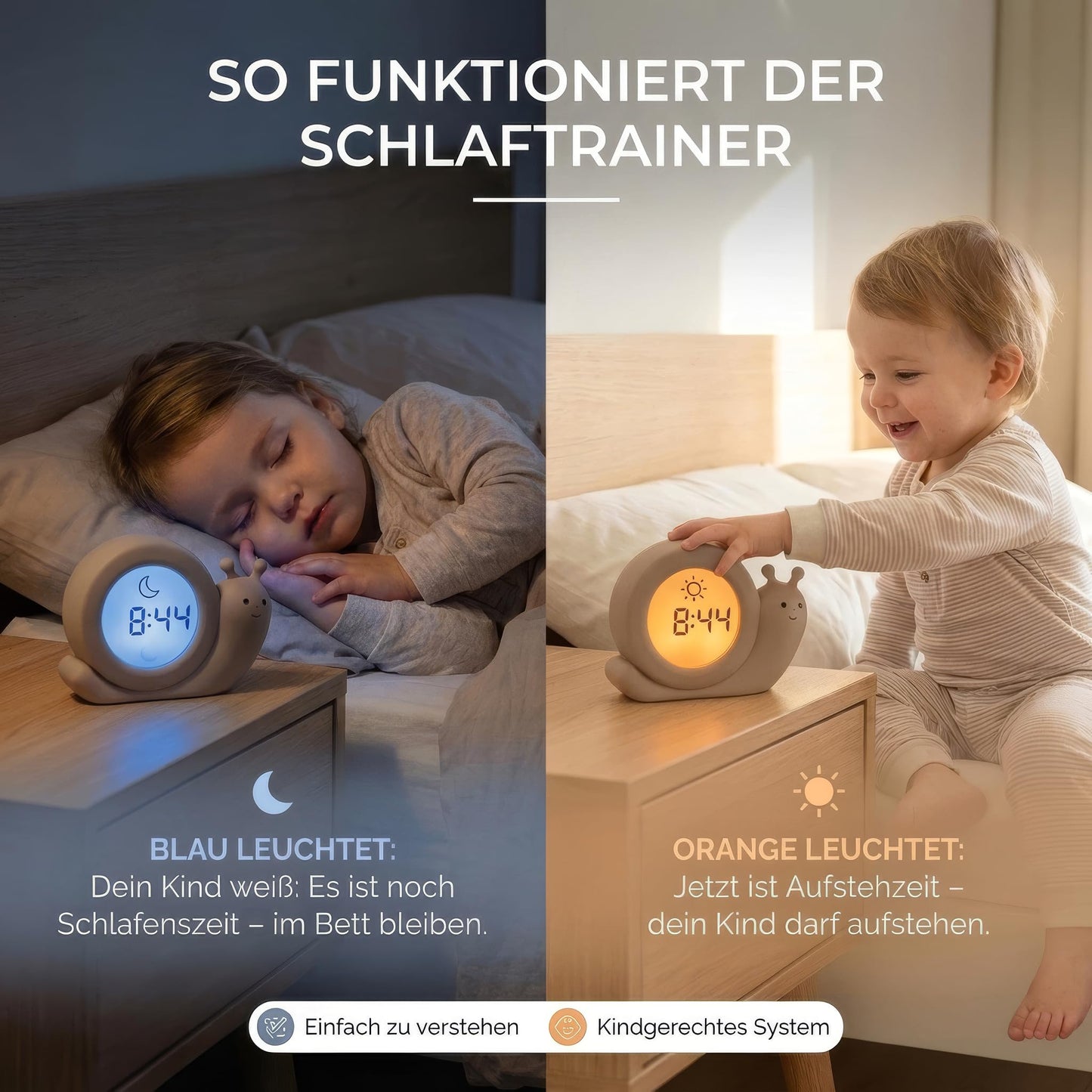 Alecto BC110BE Simon - alarm clock children - children's alarm clock - sleep trainer children