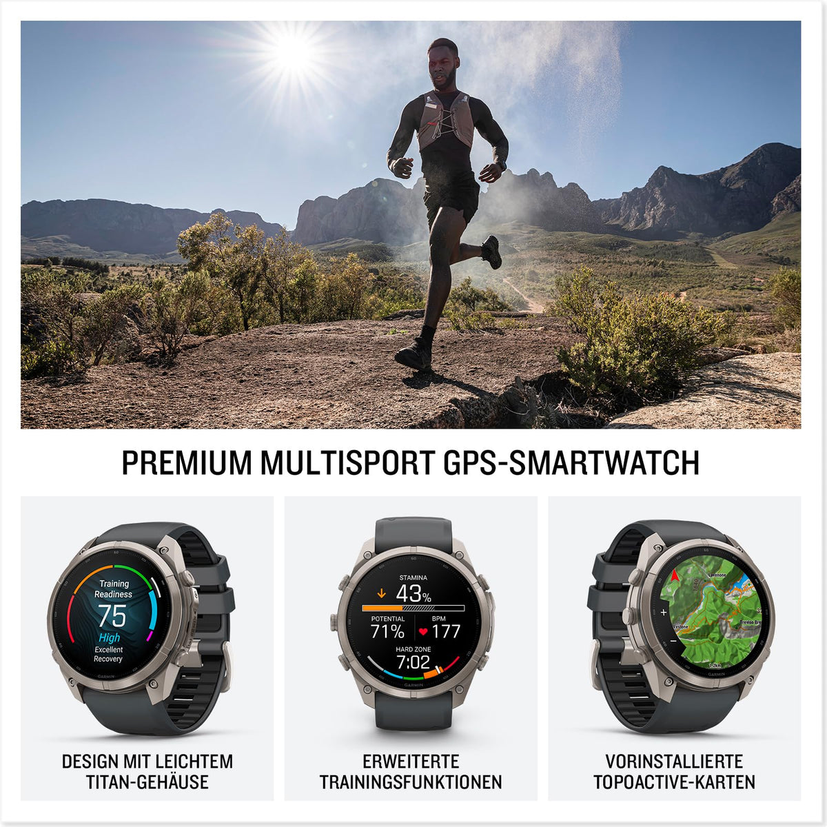 Garmin Fenix 9 Pro, 51 mm, GPS-Multisport-Smartwatch, Titan - 010-04337-26