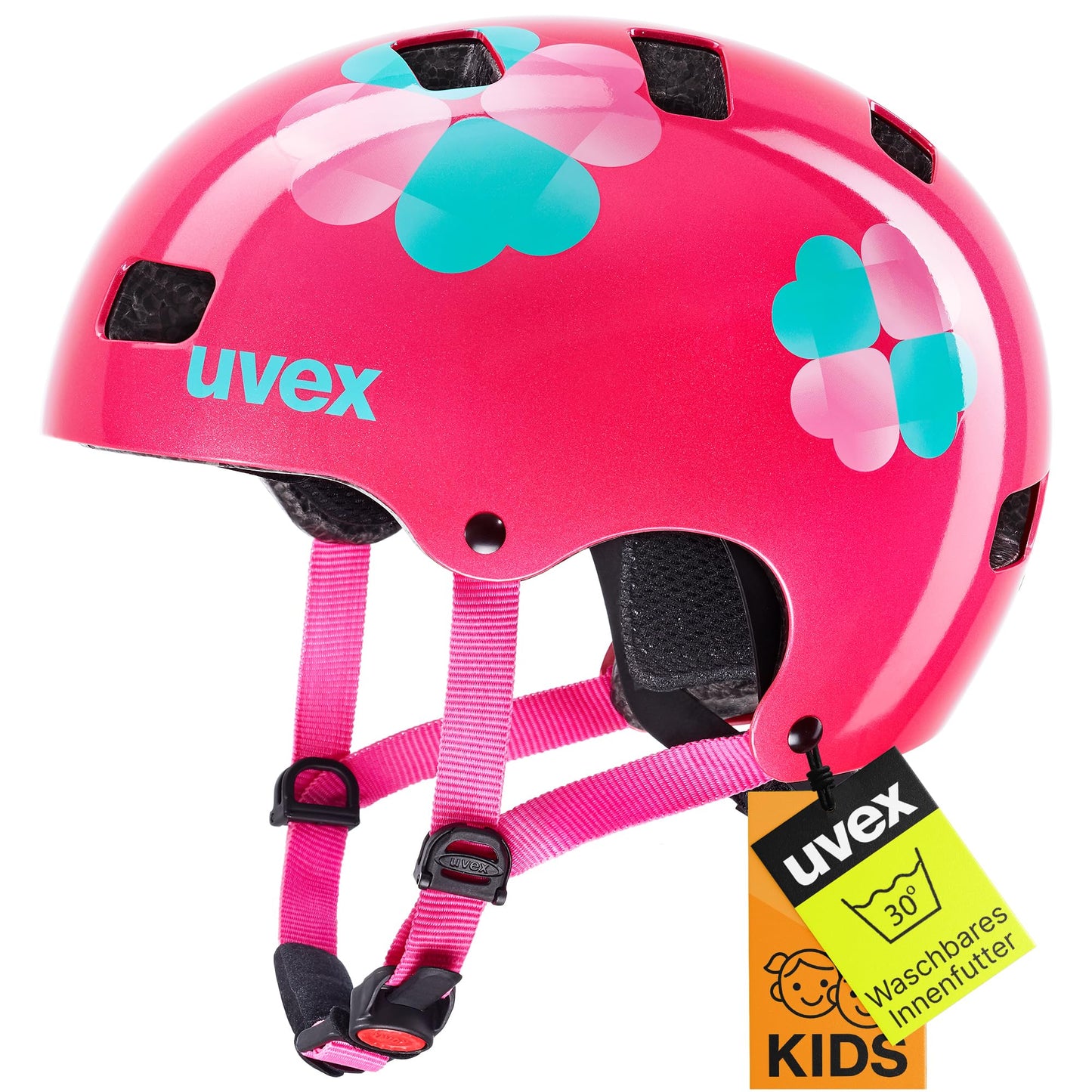 uvex Kid 3 children's bicycle helmet, pink flower, 55-58 cm - S4148193317