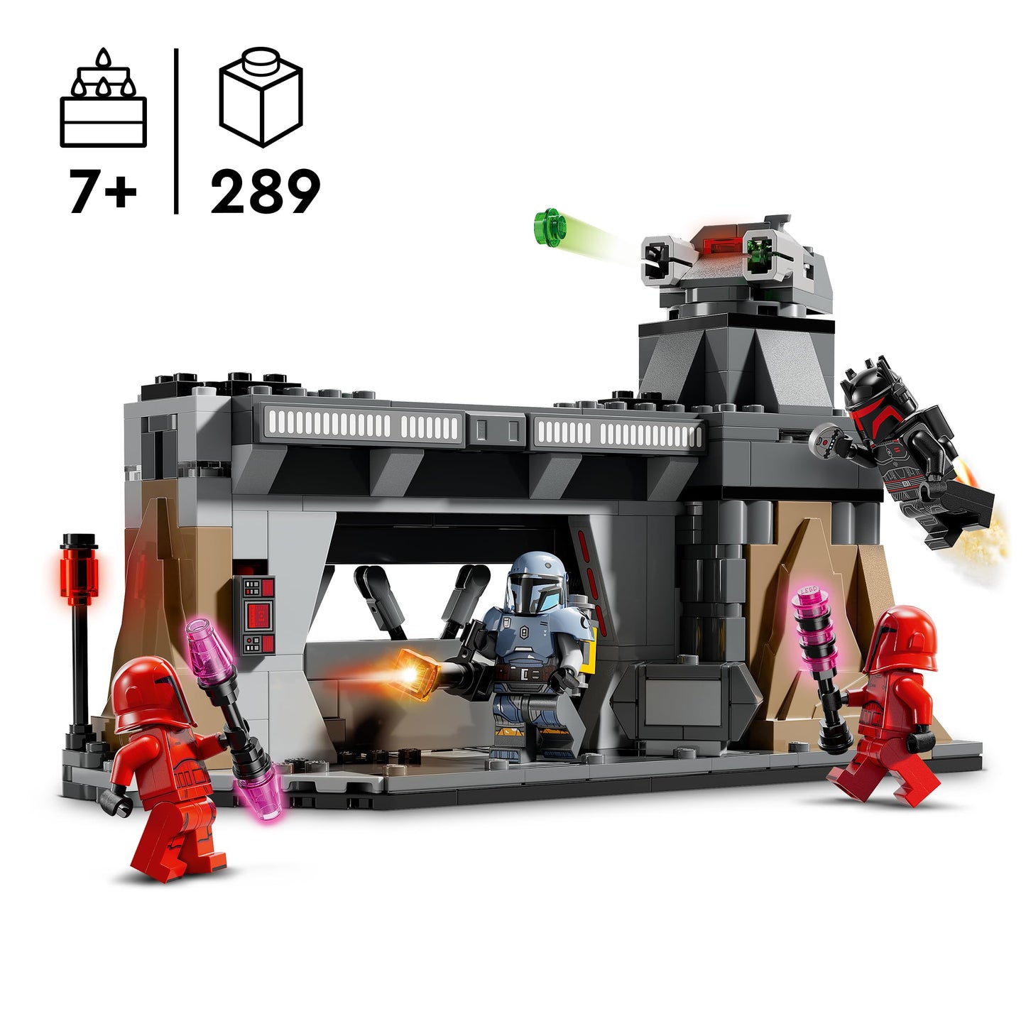 LEGO Star Wars: The Mandalorian Duel between Paz Vizsla and Moff Gideon, collectible building toy for children, gift idea for creative boys and girls aged 7 and up, Mandalorian toy 75386