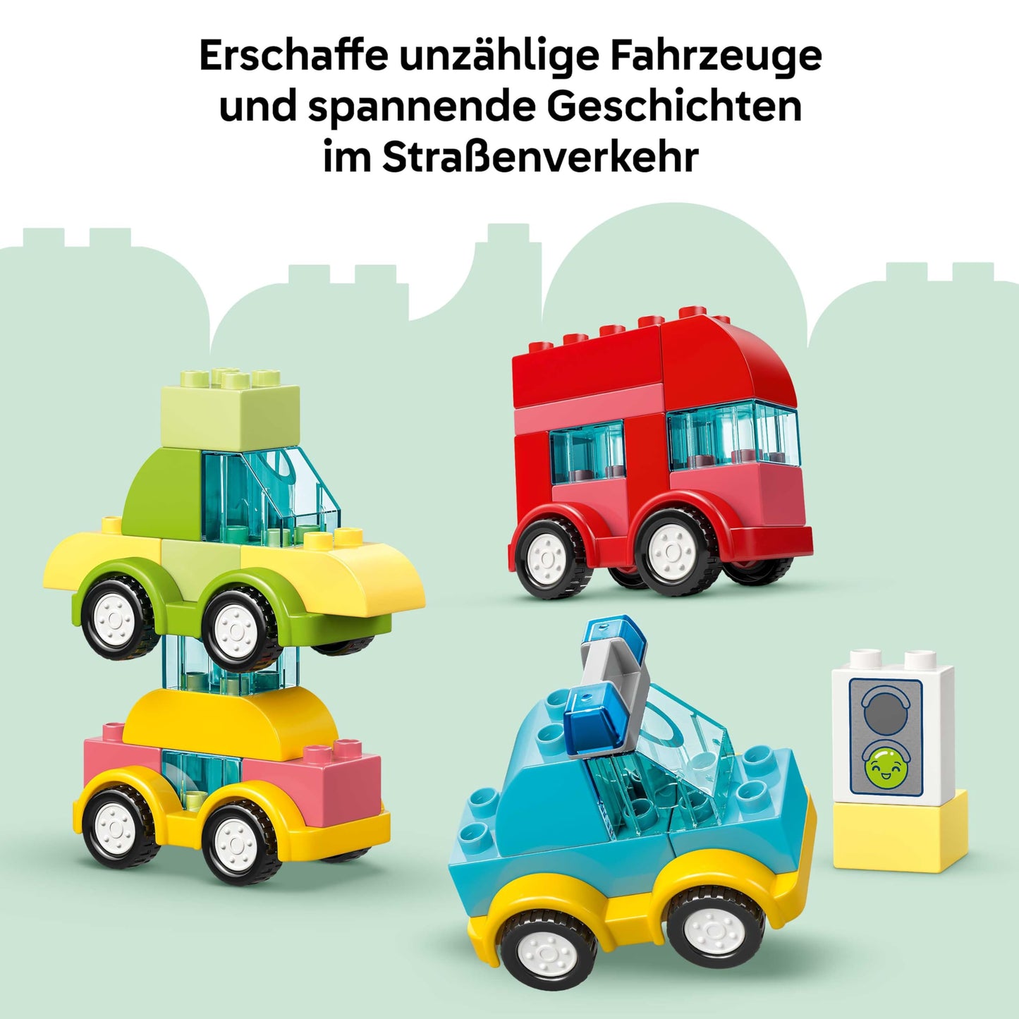 LEGO DUPLO Creative Vehicles - Educational Sorting Toys for Toddlers - Cars and Trucks - Fine Motor Skills Playset - Gift for Babies, Boys and Girls Ages 1+ - 10474
