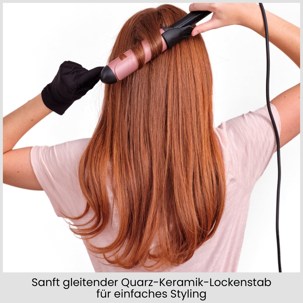 Babyliss Rose-Quartz Curling Iron 38 mm – Natural Waves, Pink - C453E