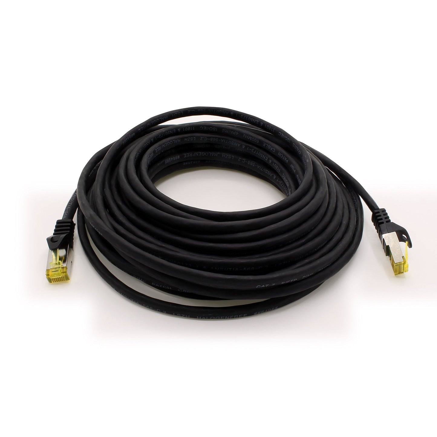 1aTTack.de Cat.7 Network Cable 5m Black Pack of 10 Cat7 Ethernet Cable Network LAN Cable Raw Cable 10 Gb s SFTP PIMF LSZH Set Patch Cable with Rj 45 Plug Cat.6a - 4251073617190
