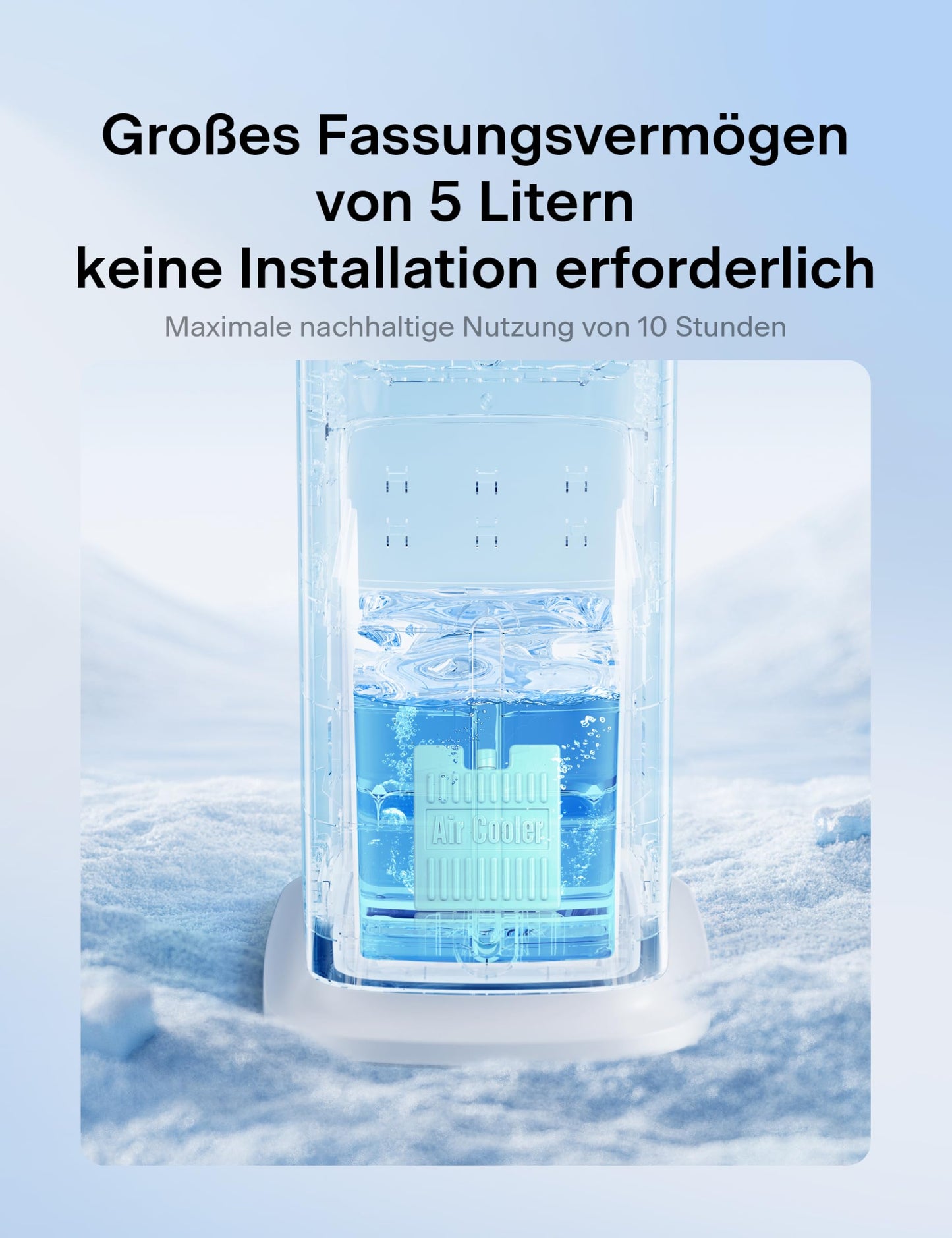 PELONIS air cooler with water cooling, mobile air conditioning, 5L fan with water cooling, air conditioning humidifier with remote control, 355m³/h air conditioning without exhaust hose - PE-AC100-20AR-DE-FBA