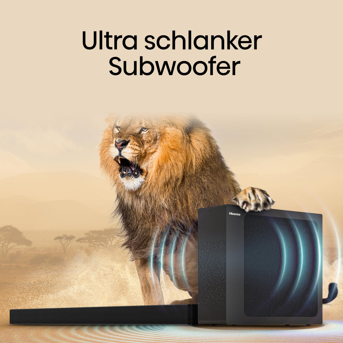 HS2100, 2.1 Channel Soundbar, 240W max Audio Power, Dolby Audio, DTS Virtual:X, Ultra-Slim Wireless Subwoofer, TV Mode, EzPlay - Hisense