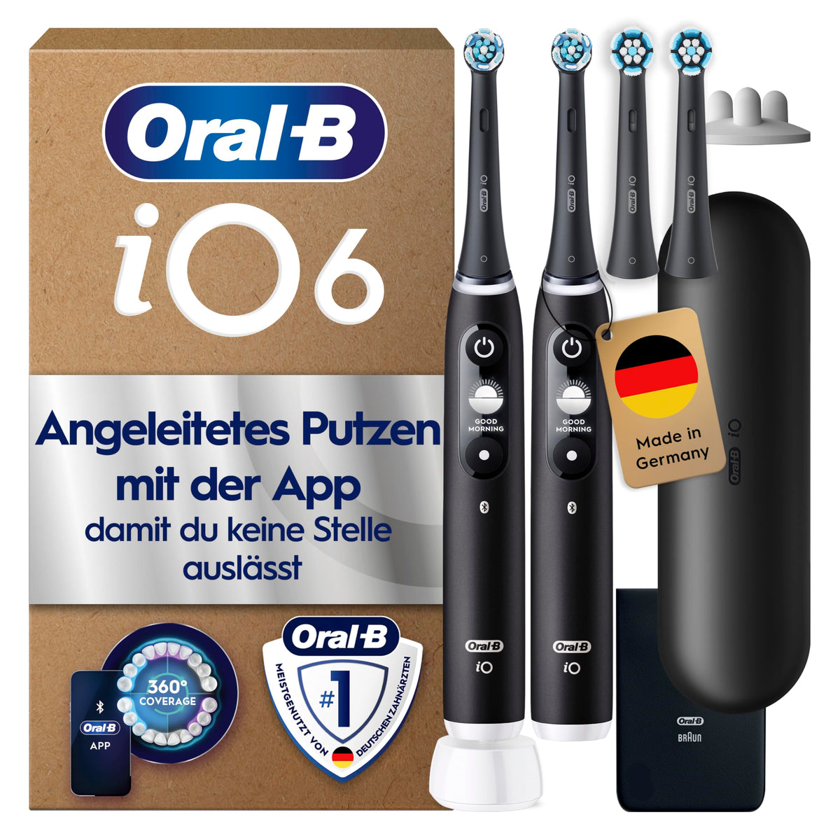 Periuță de dinți electrică Oral-B iO Series 6, pachet dublu, negru - 8006530369053