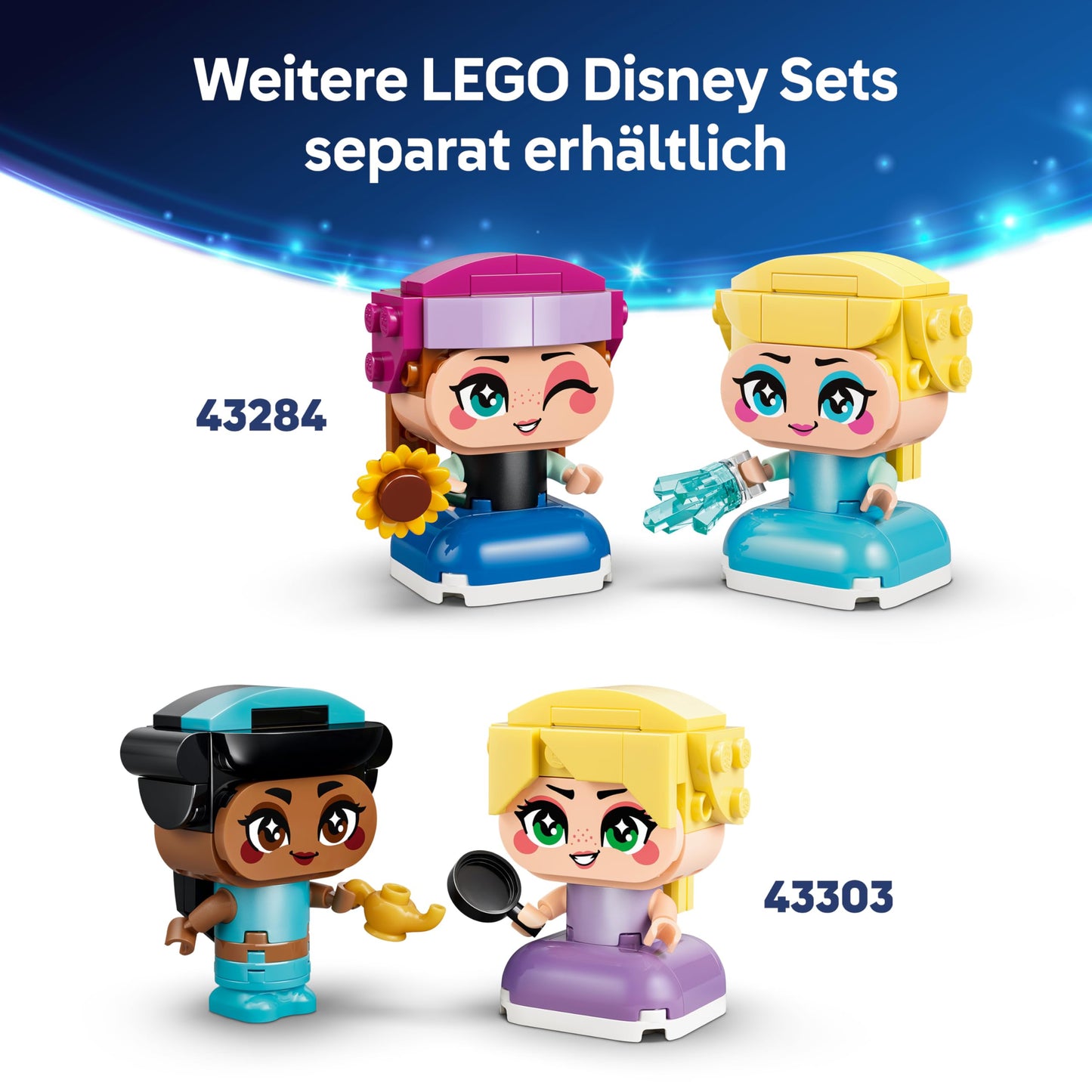 LEGO ǀ Disney Princess The mini princesses Belle and Tiana with their castle - toy with 2 mini dolls and accessories - DIY decoration - gift for girls aged 5 and over and Disney fans - 43291