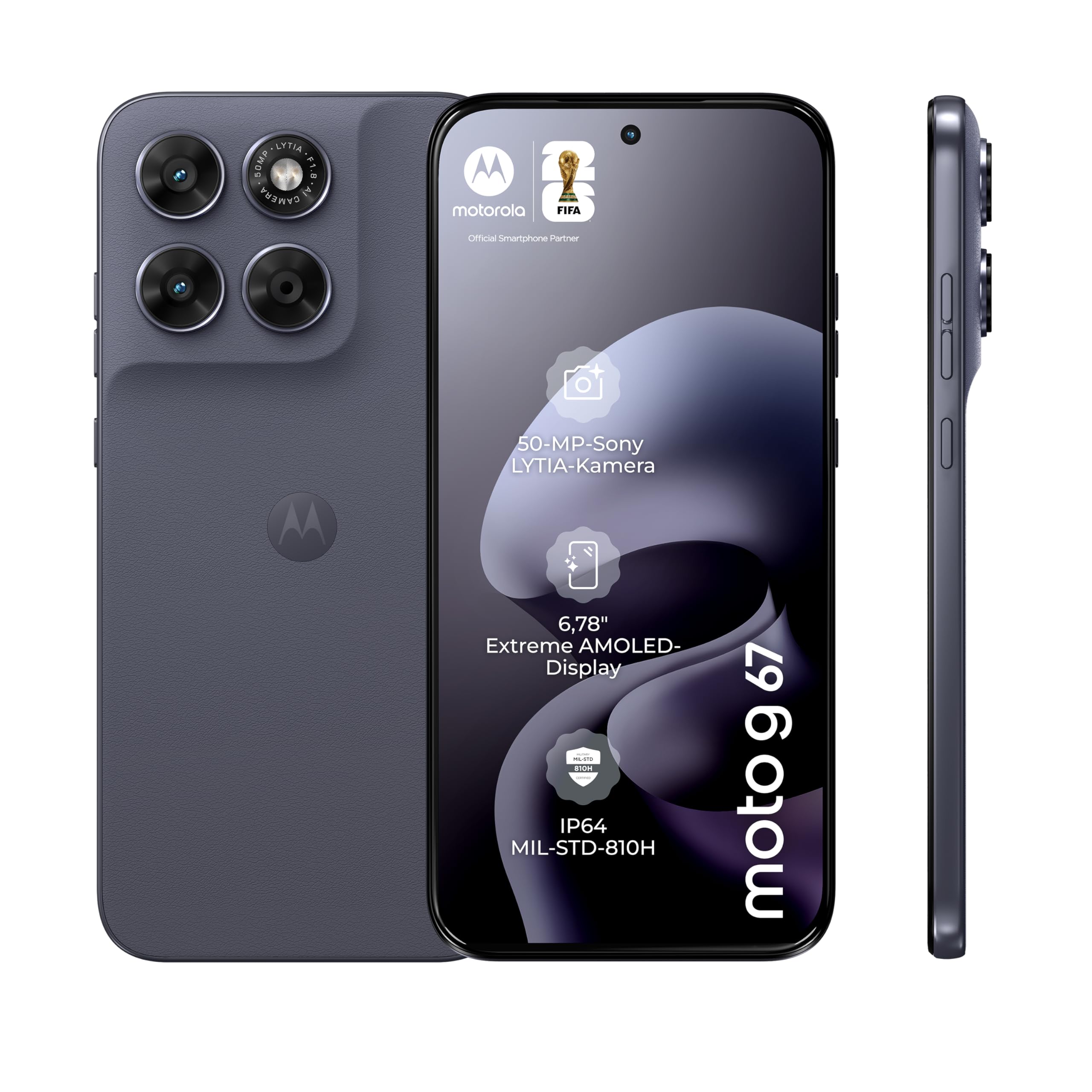 Motorola Moto g67 5G Smartphone 50MP Camera 4-256GB Arctic Seal - moto