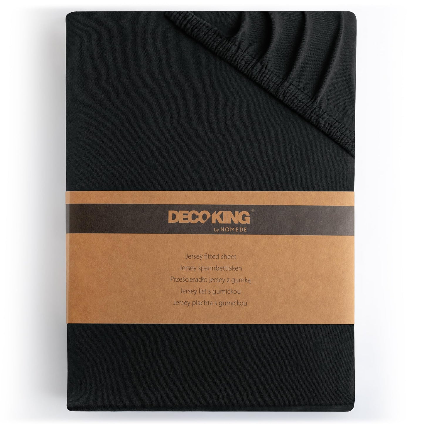 DecoKing fitted sheet 200x220 220x240 cm 100% combed cotton black fitted sheets jersey box spring bed Amber 200 x 220 220 x 240