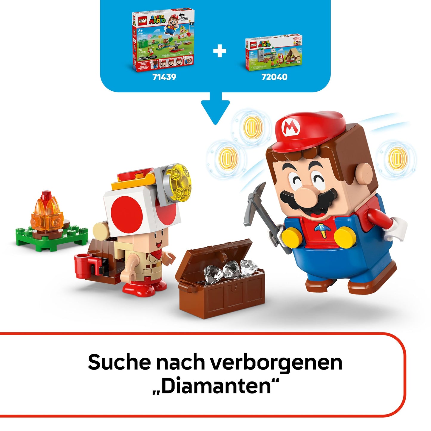 LEGO Super Mario Captain Toad Camp - Interactive toy with 3 figures - Goomba, tent and collapsing bridge - children's souvenir - play set - gamer gift for boys and girls aged 6 and over - 72040