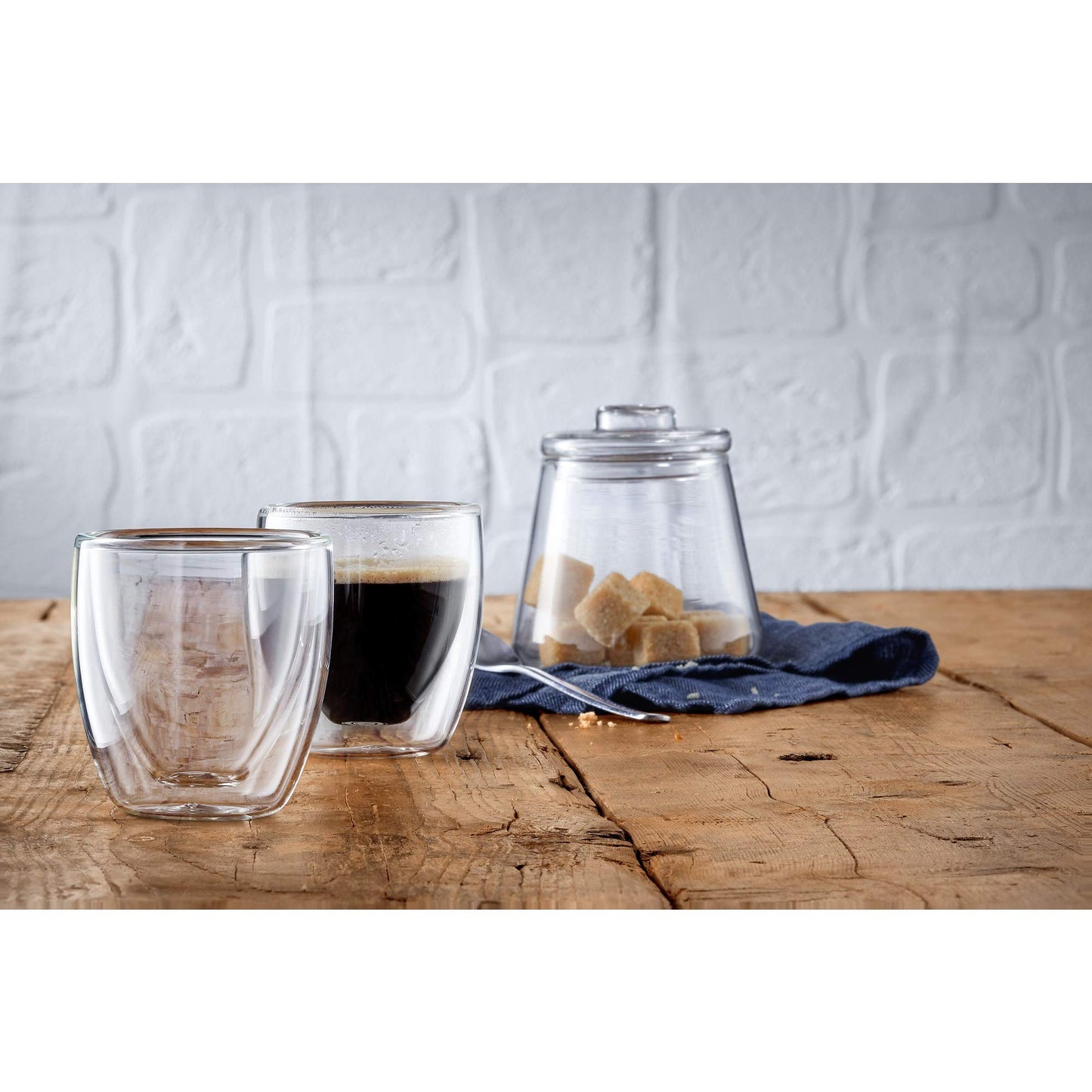 WMF Kult double-walled espresso cups glass set of 6, double-walled glasses 80ml, floating effect, thermal glasses, heat-resistant espresso glass - 901402000