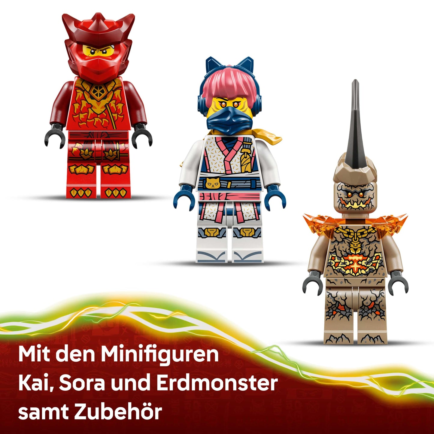 LEGO NINJAGO Kai's Dragon Mech Battle Set - Ninja toy for boys and girls - model building with action figure, 3 minifigures and katanas - gift for children aged 6 and over - 71851