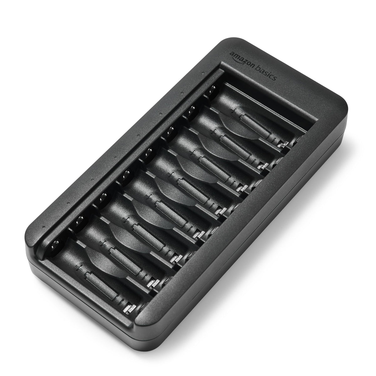 Amazon Basics Battery Set, rechargeable, consisting of 8 x AAA batteries, NiMh, 800 mAh, + 8 x AA batteries, 2000 mAh, with a battery charger that holds 8 batteries, without AC power adapter, USB-C connection, black. - HFR-AA2000-AAA800-HPTCH0036
