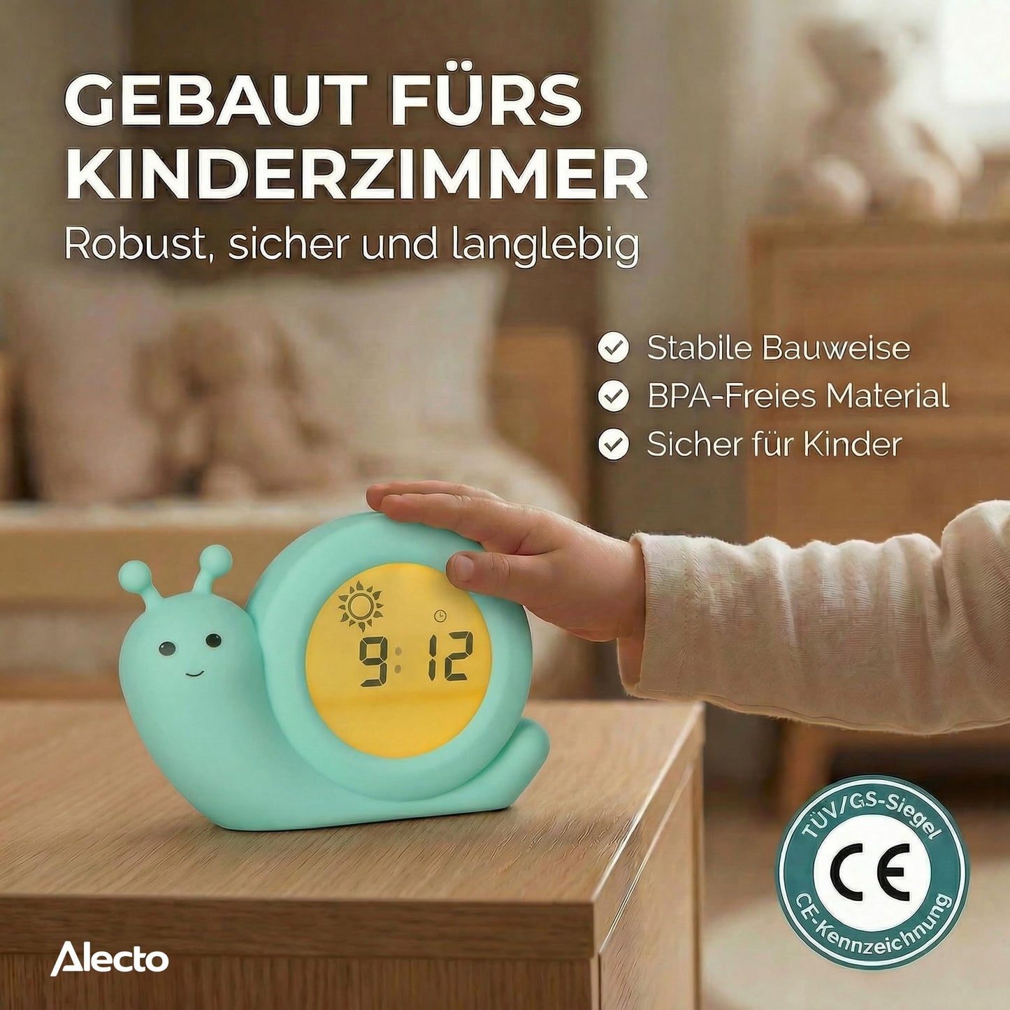 Alecto BC110GN Simon - alarm clock children - children's alarm clock - sleep trainer children