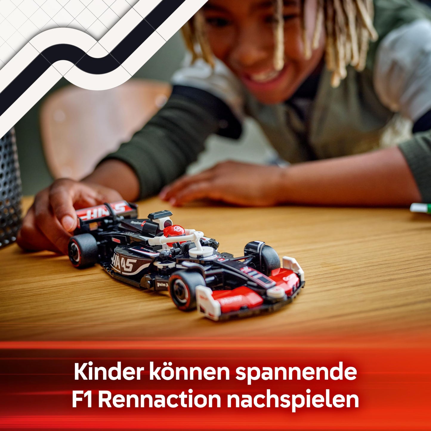 LEGO Speed Champions MoneyGram Haas F1 Team VF-24 racing car - toy with Formula 1 minifigure to collect - model and gift for boys and girls aged 10 and over and adult motorsport fans 77250