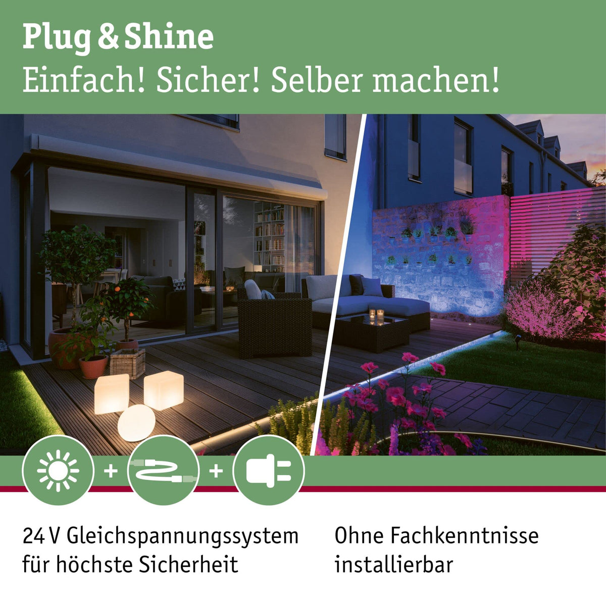 Paulmann lighting system Plug&Shine connection cable 500 cm 93927 black 24 V - 939.27