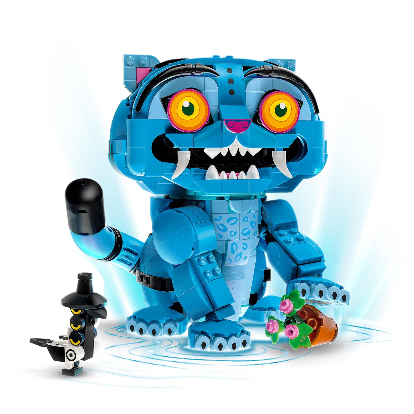 LEGO KPop Demon Hunters The tiger Derpy and the magpie Sussie - KPop toy with 2 animal figures and flower pot - children's room decoration - gift for girls, boys and film fans aged 9 and over - 72537