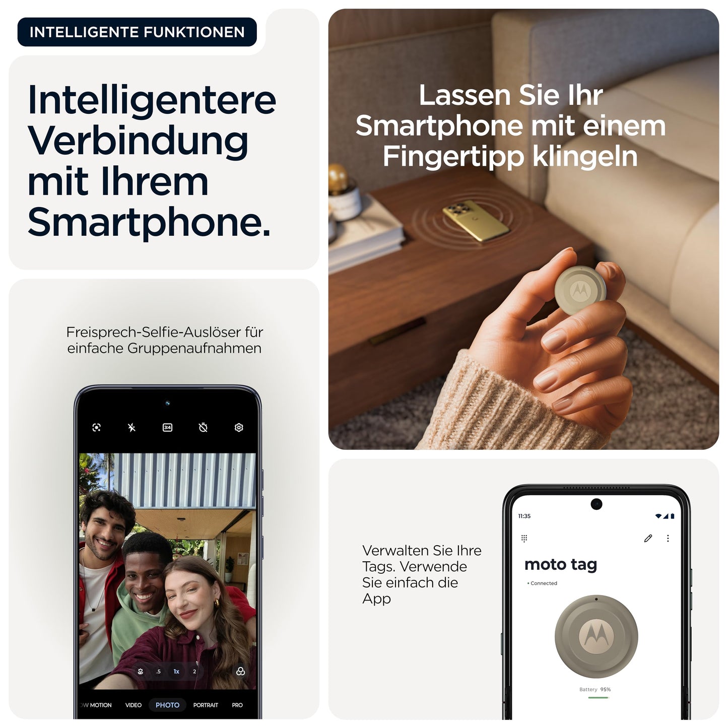 Motorola Moto Tag Smart Tracker 1 Pack Android+ iOS Compatible Laurel Oak - PG38C08026