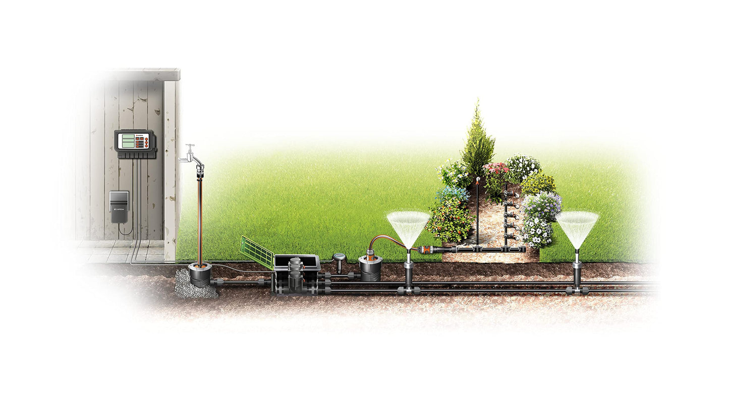 Gardena valve box 9 V Bluetooth set: floor installation box for underground installation of battery-operated irrigation valves, programmable via app (1286-20) - 01286-20
