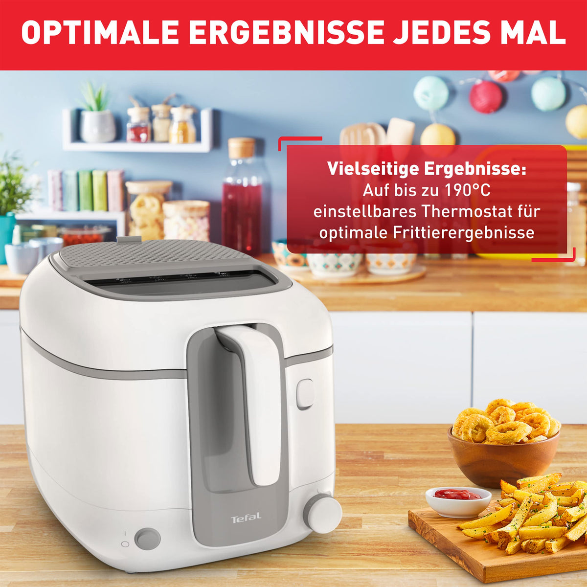 Tefal Super Uno Access Fryer, capacity 2.2 L, dishwasher-safe parts, odor filter, removable container, white/grey, FR3100