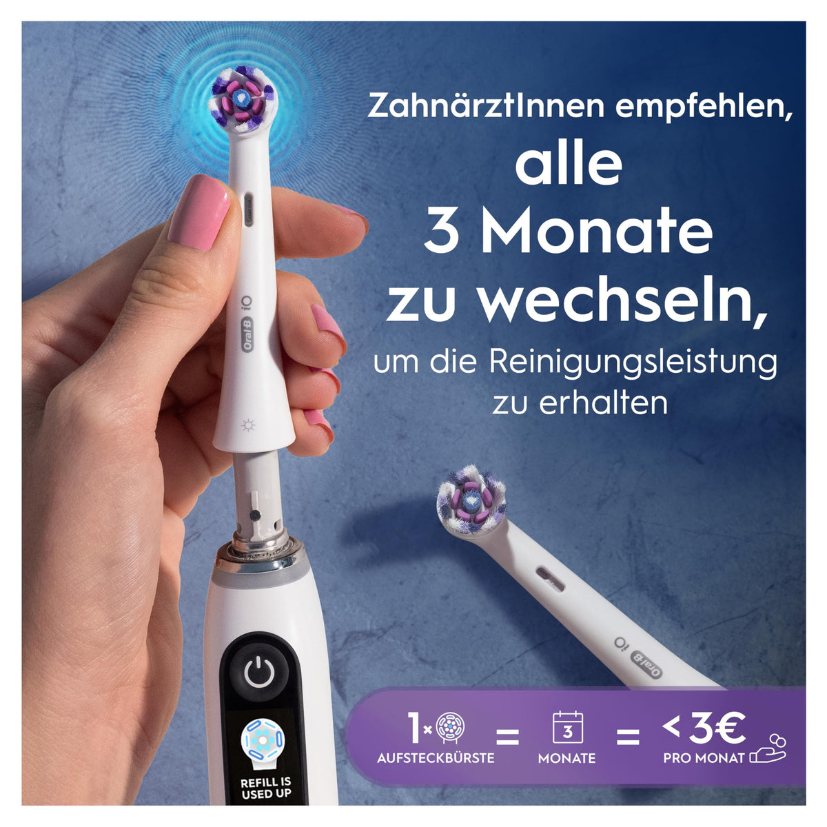 Oral-B Replacement Brush Heads iO Radiant White, White, 8 pieces