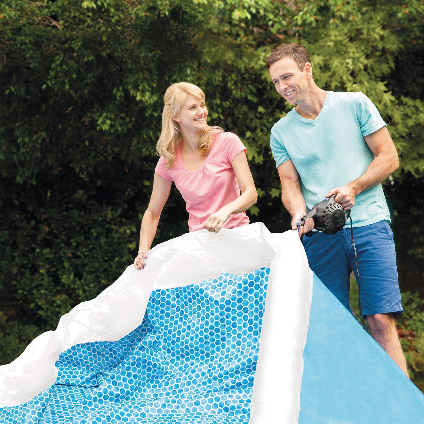 INTEX "Easy Set" pool, round above-ground pool (Ø183 x 51), robust inflatable children's pool for the garden, round pool, paddling pool, volume 800 l, quick assembly pool for children aged 3 and over, blue (28101NP)