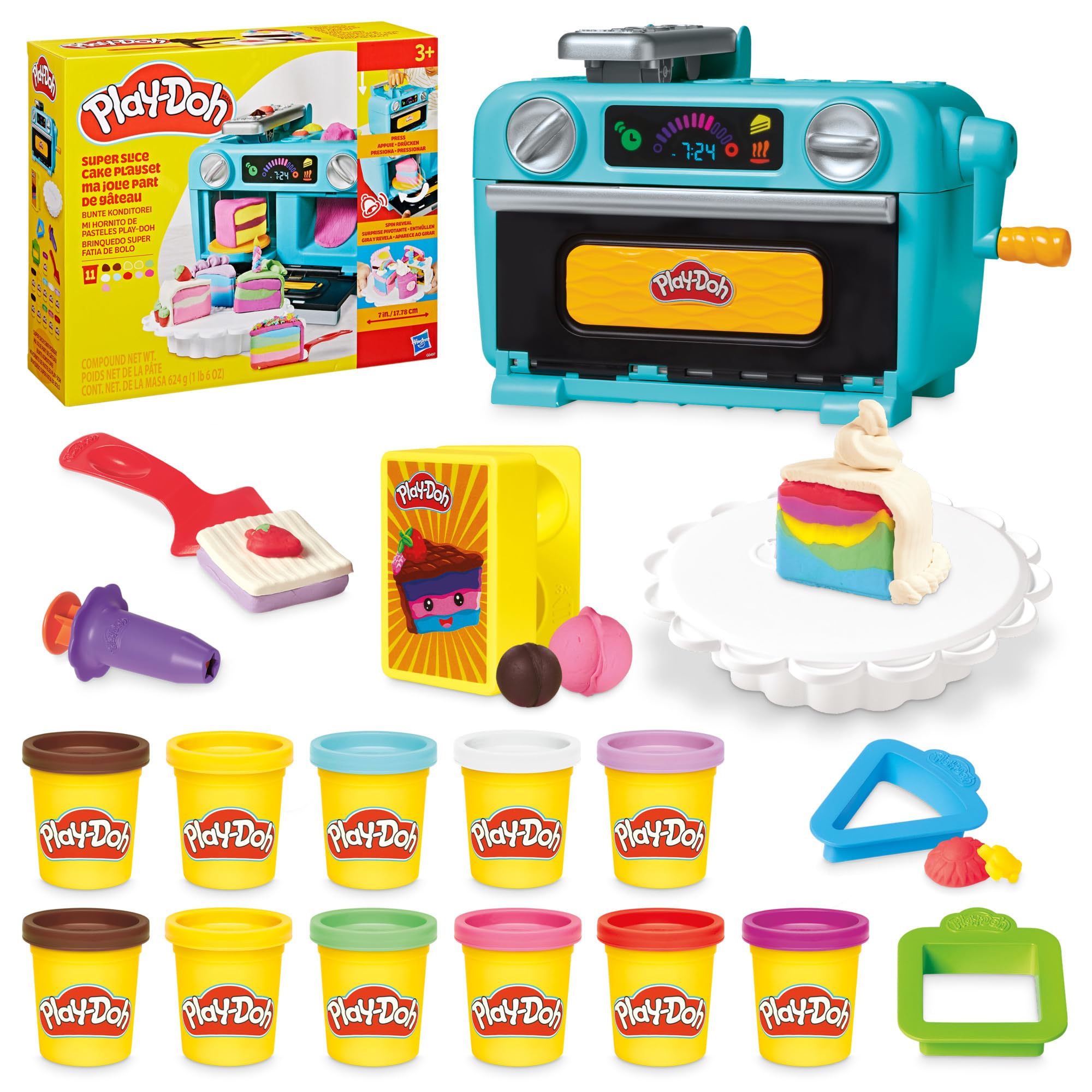 Play-Doh colorful pastry shop with toy oven, tools, accessories and 11 cans of modeling clay for shaping, baking and decorating, craft set for girls and boys aged 4 and up - G0497