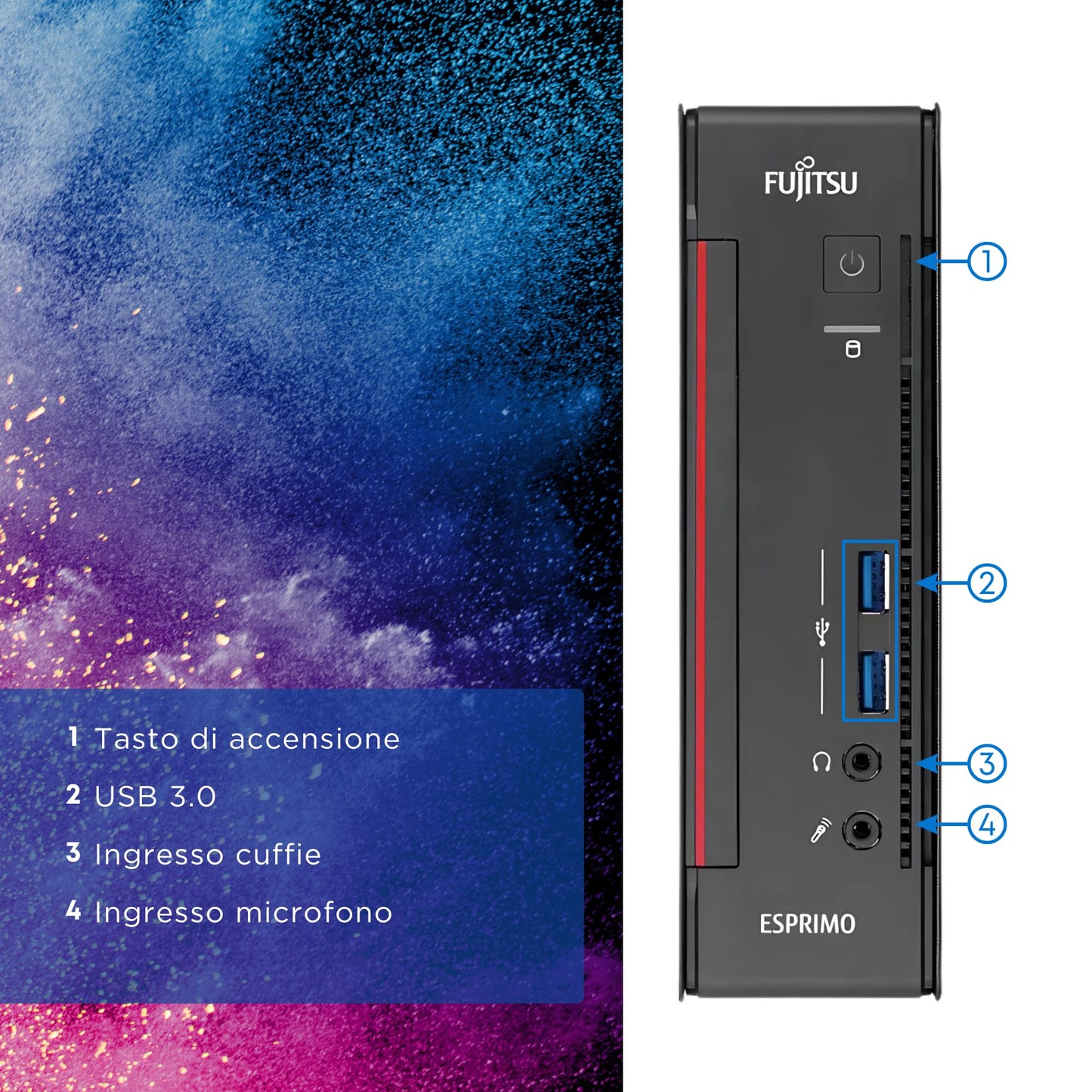 Fujitsu Q558 - Mini PC Desktop PC - Intel i5-8400T 6 Core 1.7 GHz - RAM 8 GB DDR4 SSD 256 GB, DVI + DP - Win 11 ready for use with WLAN stick (refurbished)