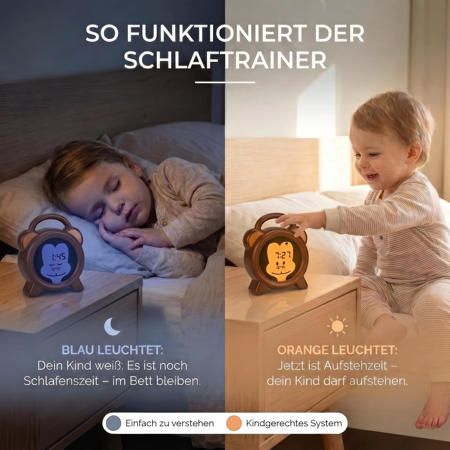 Alecto BC-100 Monkey - Moneky - children's alarm clock - children's alarm clock