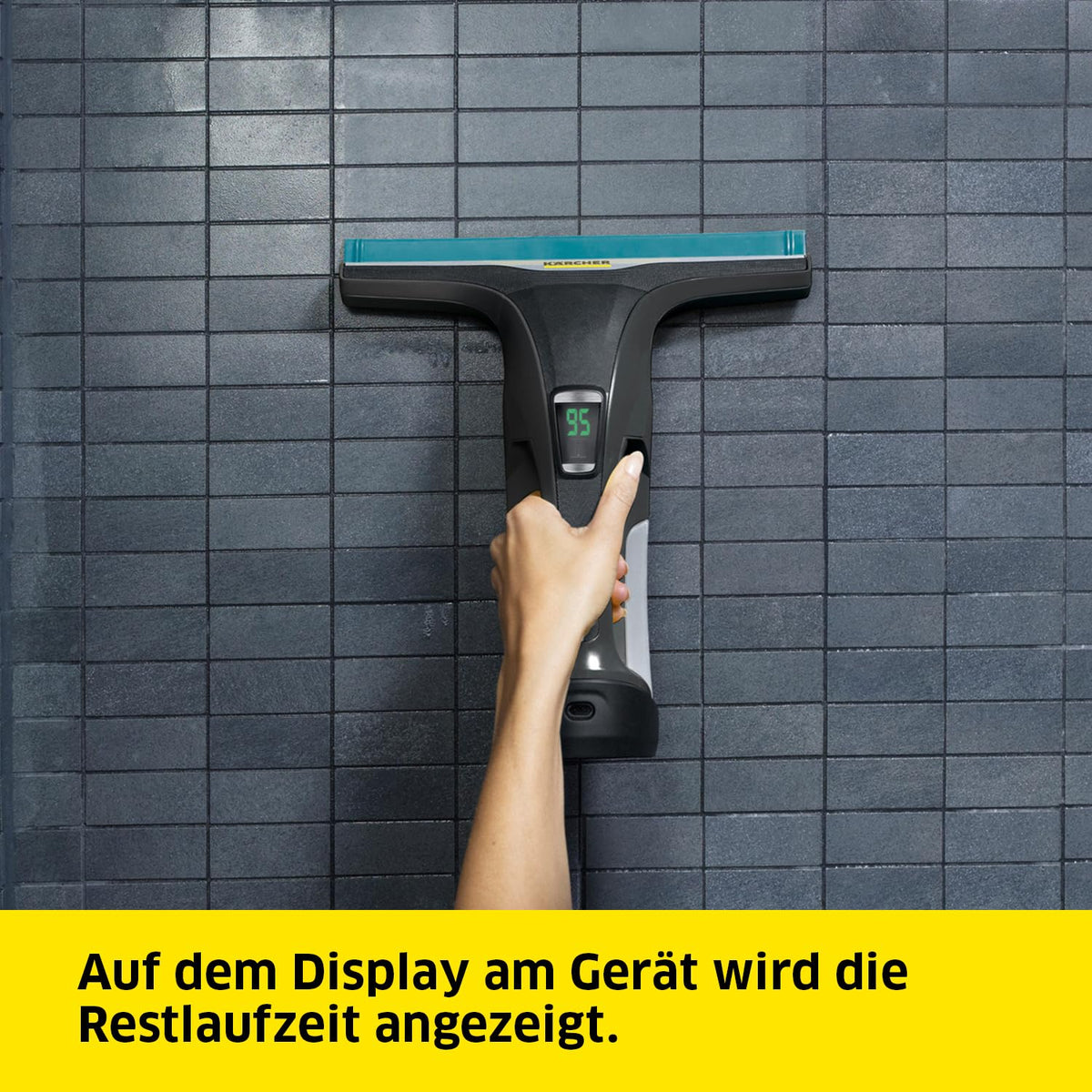 KÄRCHER Battery Window Vacuum WV 6 Plus Multi Black Edition, extra long battery life of 100 min, spray bottle with microfiber cover, 3 colored replacement squeegee blades, 20 ml window cleaner concentrate. - 1.633-514.0