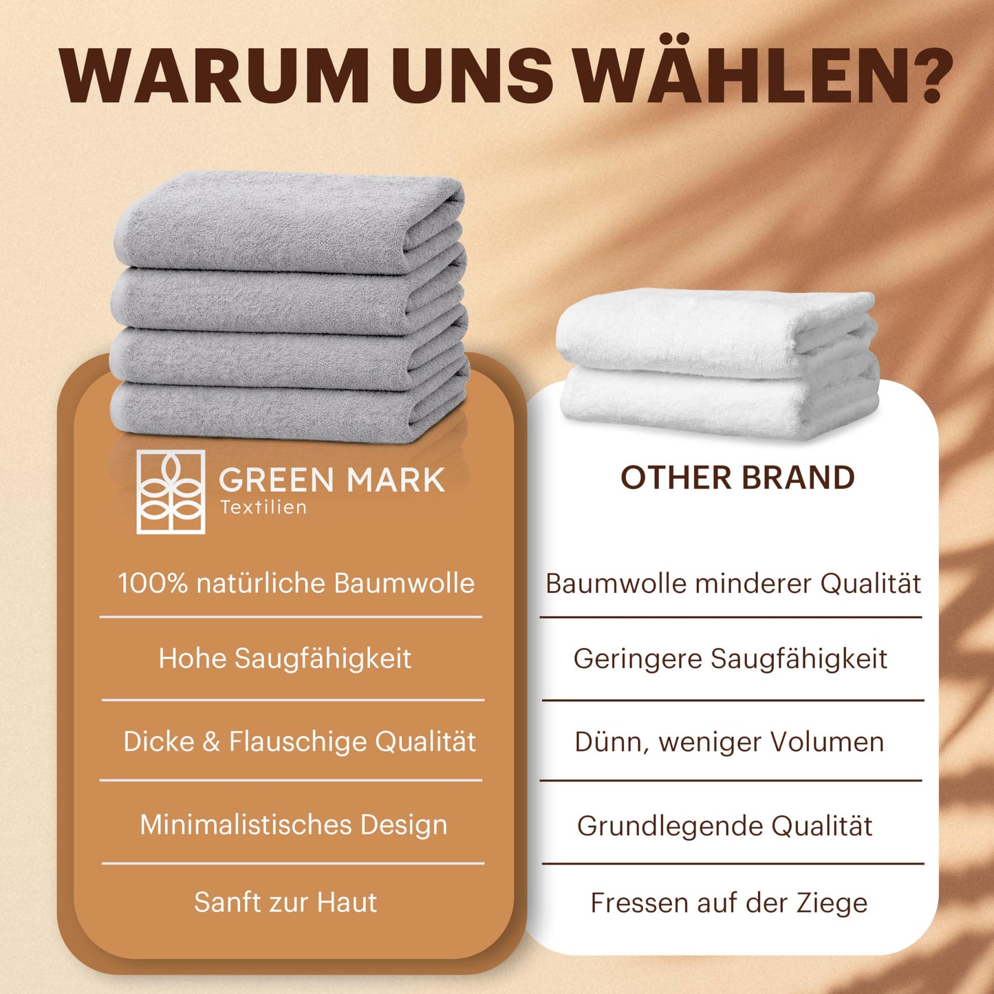 NatureMark 4-piece shower towel set - soft and absorbent shower towels made from 100% cotton, suitable for everyday use - silver grey, 70x140 cm - 4dt_400_silber