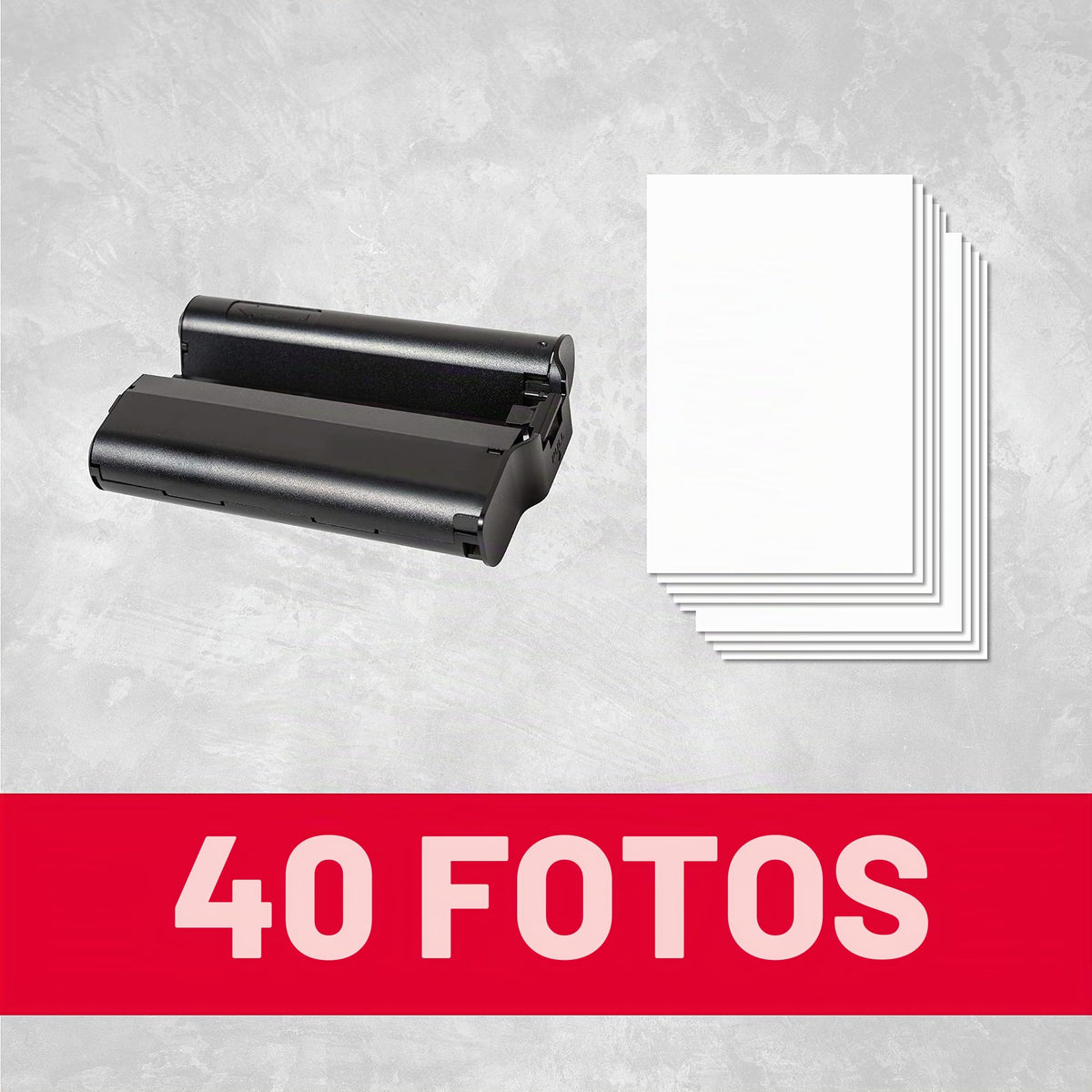 AgfaPhoto Photo – Cartridge and Paper, 40 Photos, Size 10 x 15 cm, AMOC, compatible with AgfaPhoto Photo Realipix Moments and Kodak PD450, PD480, and PD450WIFI 40 White - AMOC40