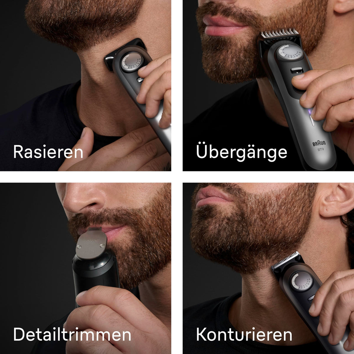Braun Trimmer de barbă Series 9, Tăietor de barbă fără fir pentru bărbați, BT9525, Titan