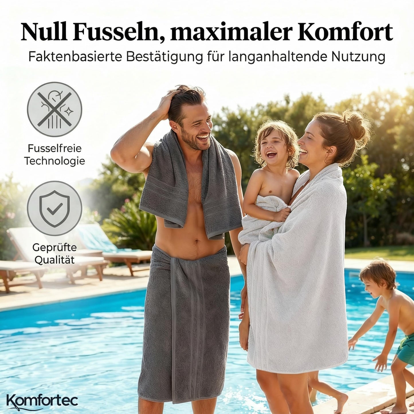 Komfortec 2 sauna towel set 80x200 cm, large sauna towels made of 100% cotton, sauna towels, fluffy and absorbent, quick-drying, anthracite grey/white - 2er-80x200-anthrazit-weiss