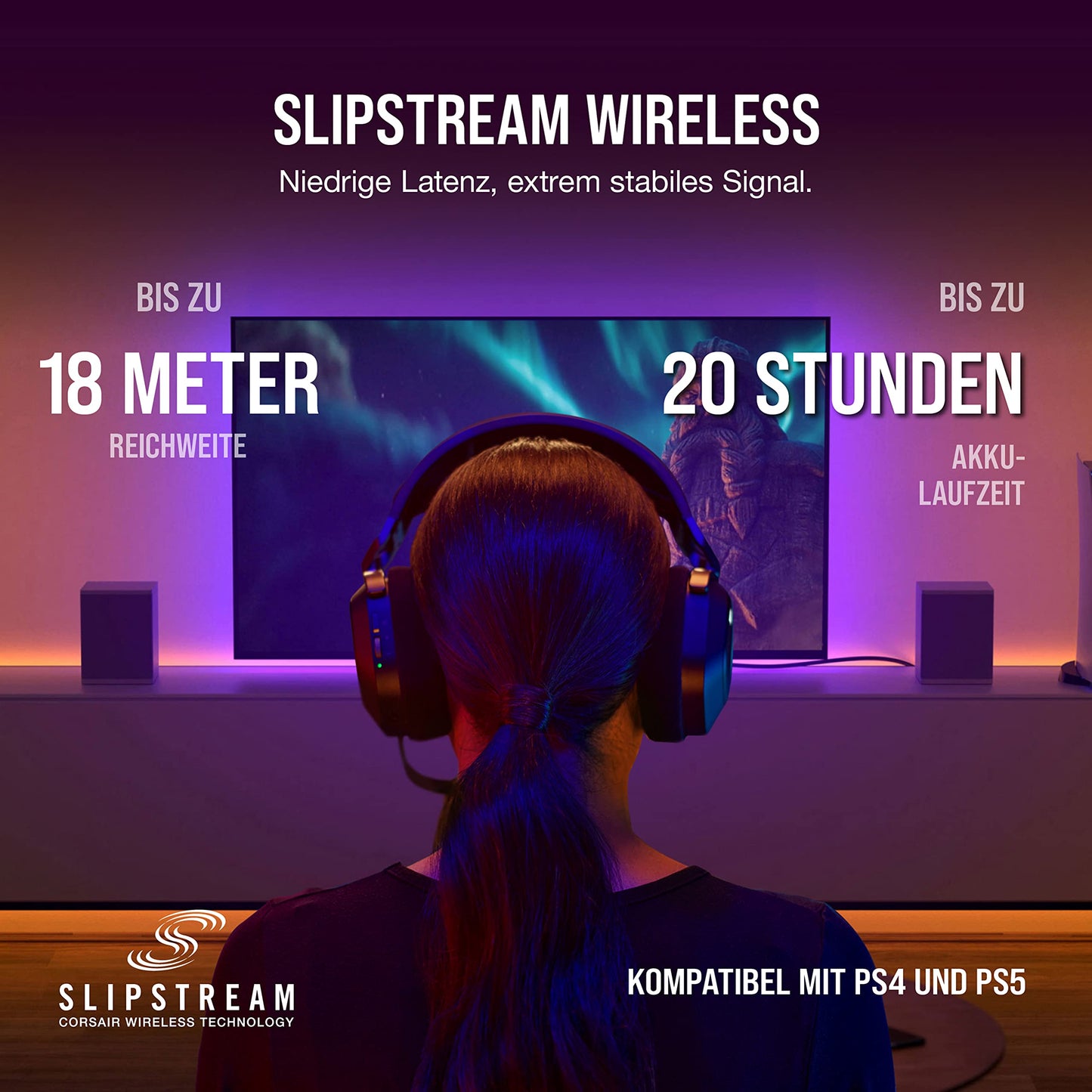 Corsair HS80 RGB Wireless Multiplatform Gaming Headset - Dolby Atmos - Omnidirectional Microphone - iCUE Compatible - PC, Mac, PS5, PS4 - Carbon - CA-9011235-EU