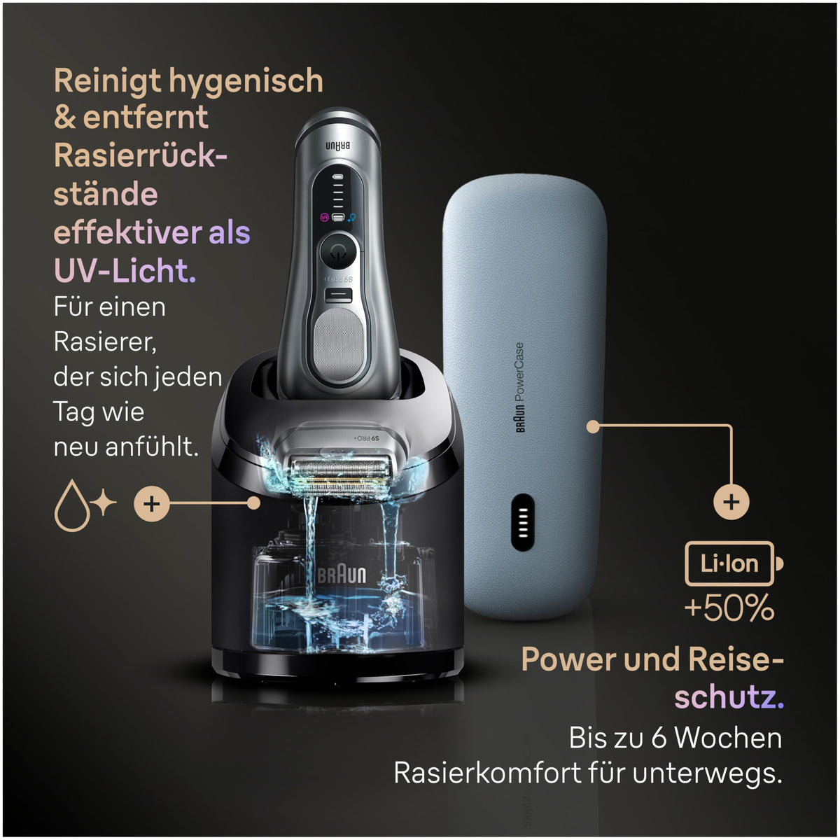 Braun Rasierer Herren Elektrisch Series 9 Pro+, 9677cce, Silber
