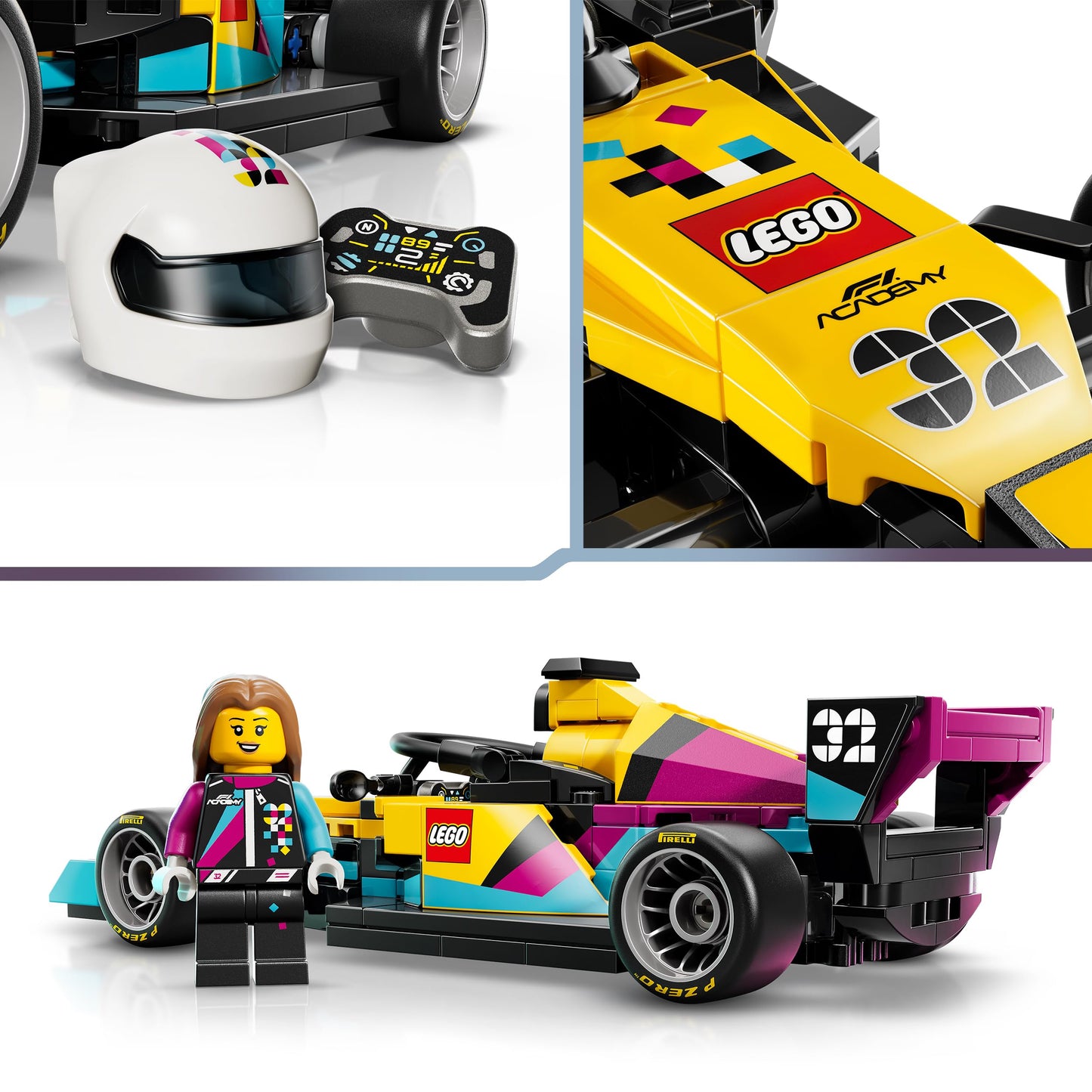 LEGO Speed Champions F1 ACADEMY racing car - toy model car - with Formula 1 racing driver minifigure - gift for girls, boys and adult fans aged 10 and over - 77258