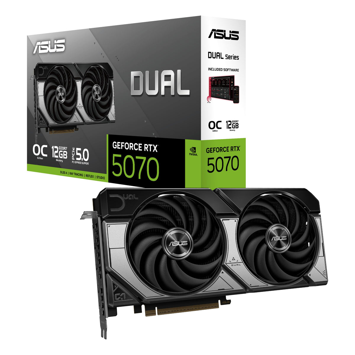 Placă grafică pentru jocuri ASUS Dual GeForce RTX 5070 12GB GDDR7 OC Edition - DUAL-RTX5070-O12G
