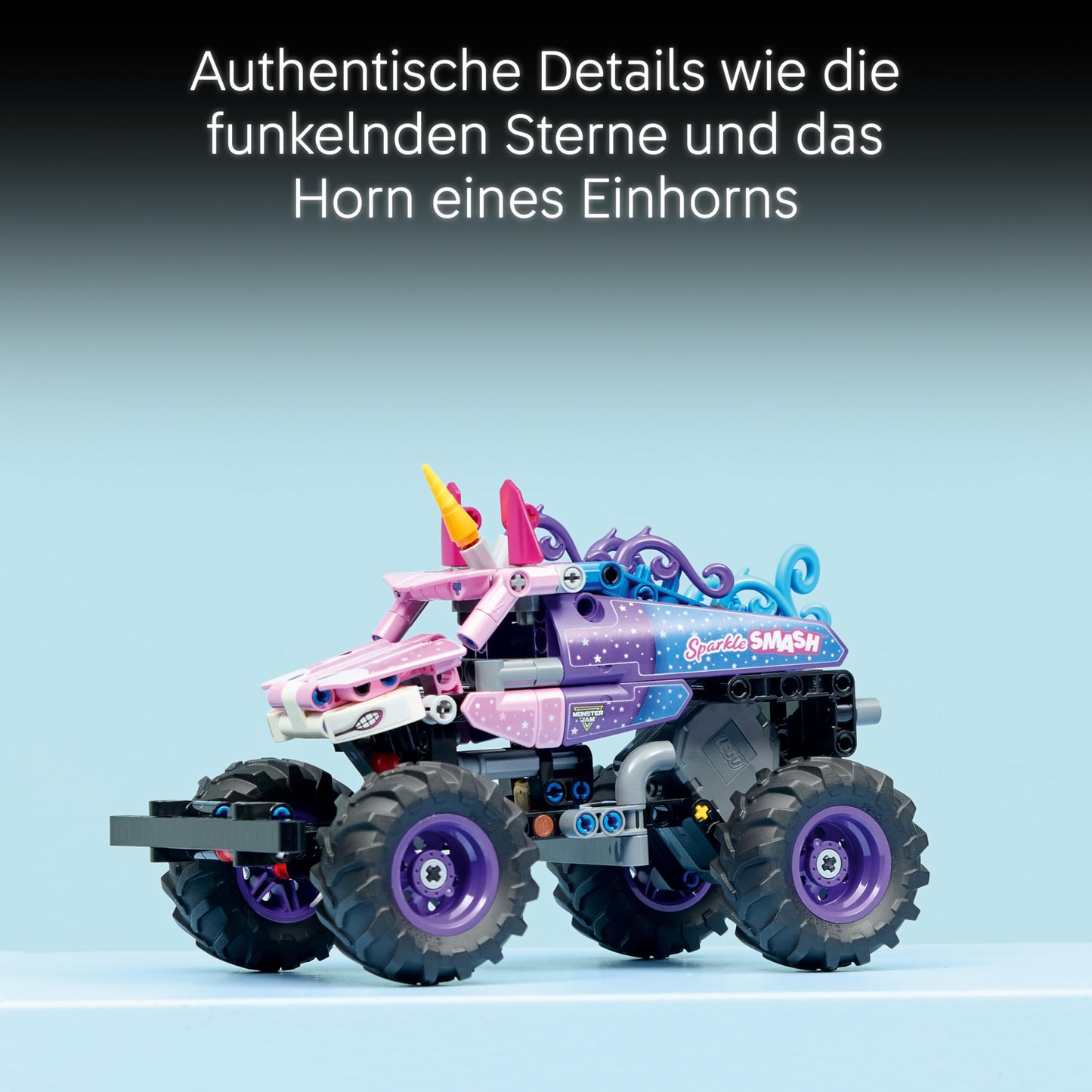 LEGO Technic Monster Jam Sparkle Smash with pull-back motor - Technic monster truck & unicorn monster truck toy - creative gift for children, girls and boys aged 7 and up - 42220