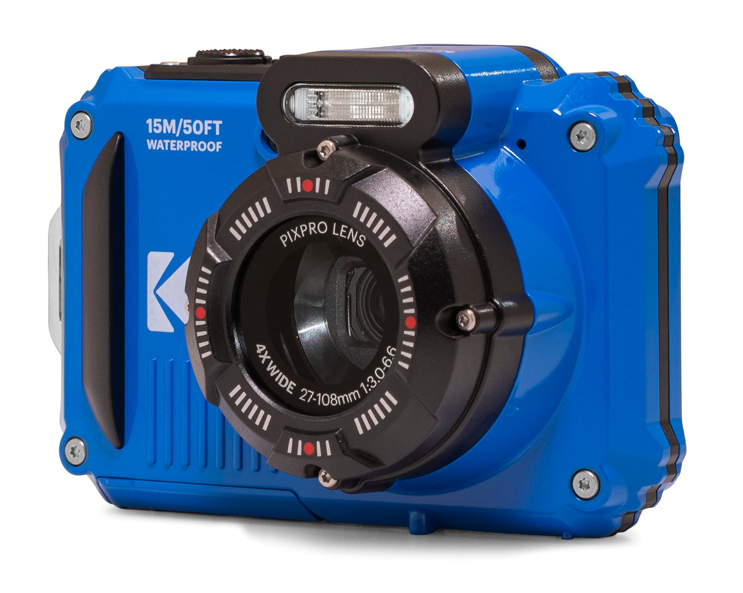 KODAK Pixpro WPZ2 - Digital camera compact 16M pixels, waterproof up to 15m, shockproof, video 720p, LCD screen 2.7 - Li-ion battery, blue - WPZ2BL