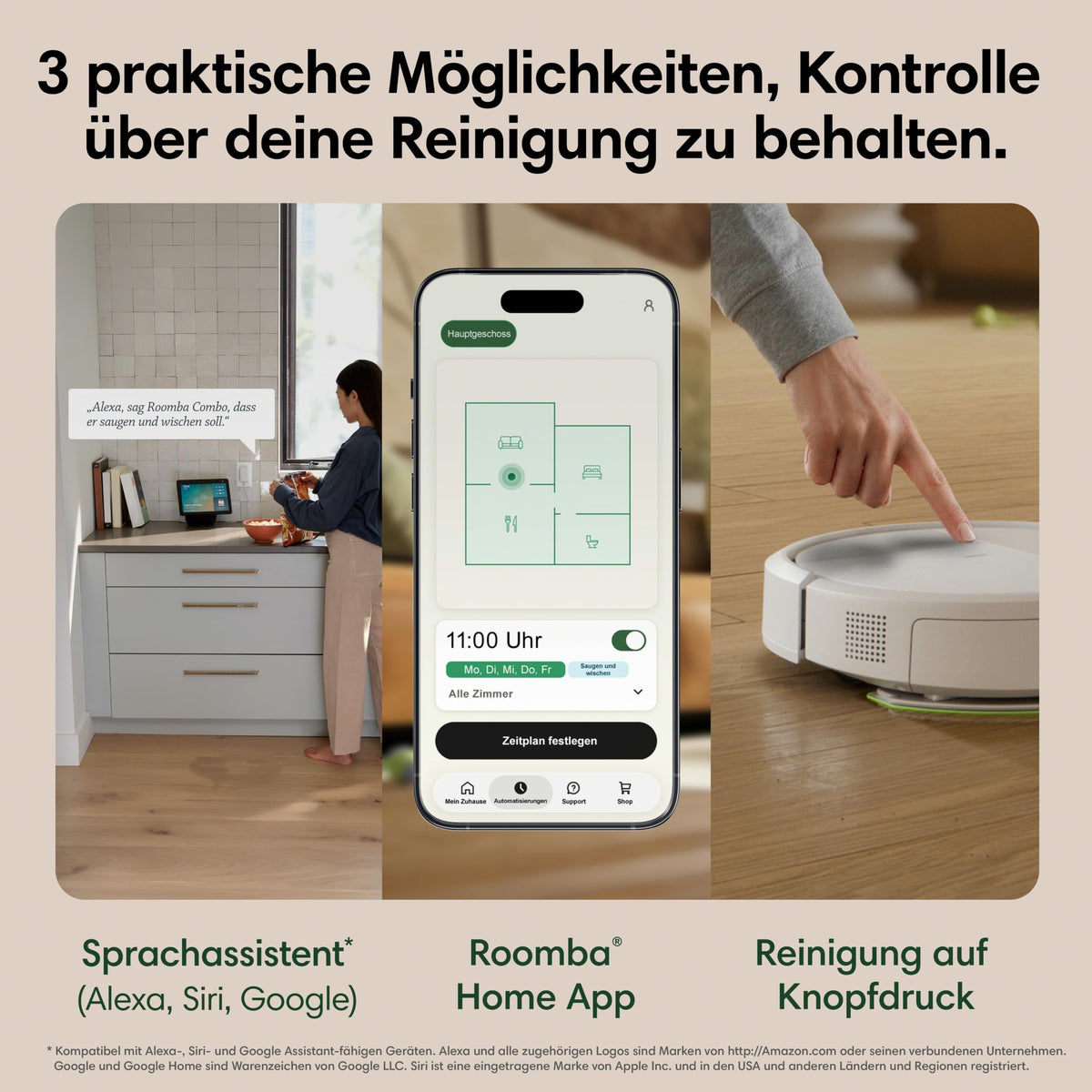 iRobot Roomba® Plus 515 Combo Robot + AutoWash™ Dock, 22Kpa, Dock multifuncțional, spală și usucă padurile de ștergere la temperaturi ridicate, Clearview LiDAR, se golește singur, alb - N285240