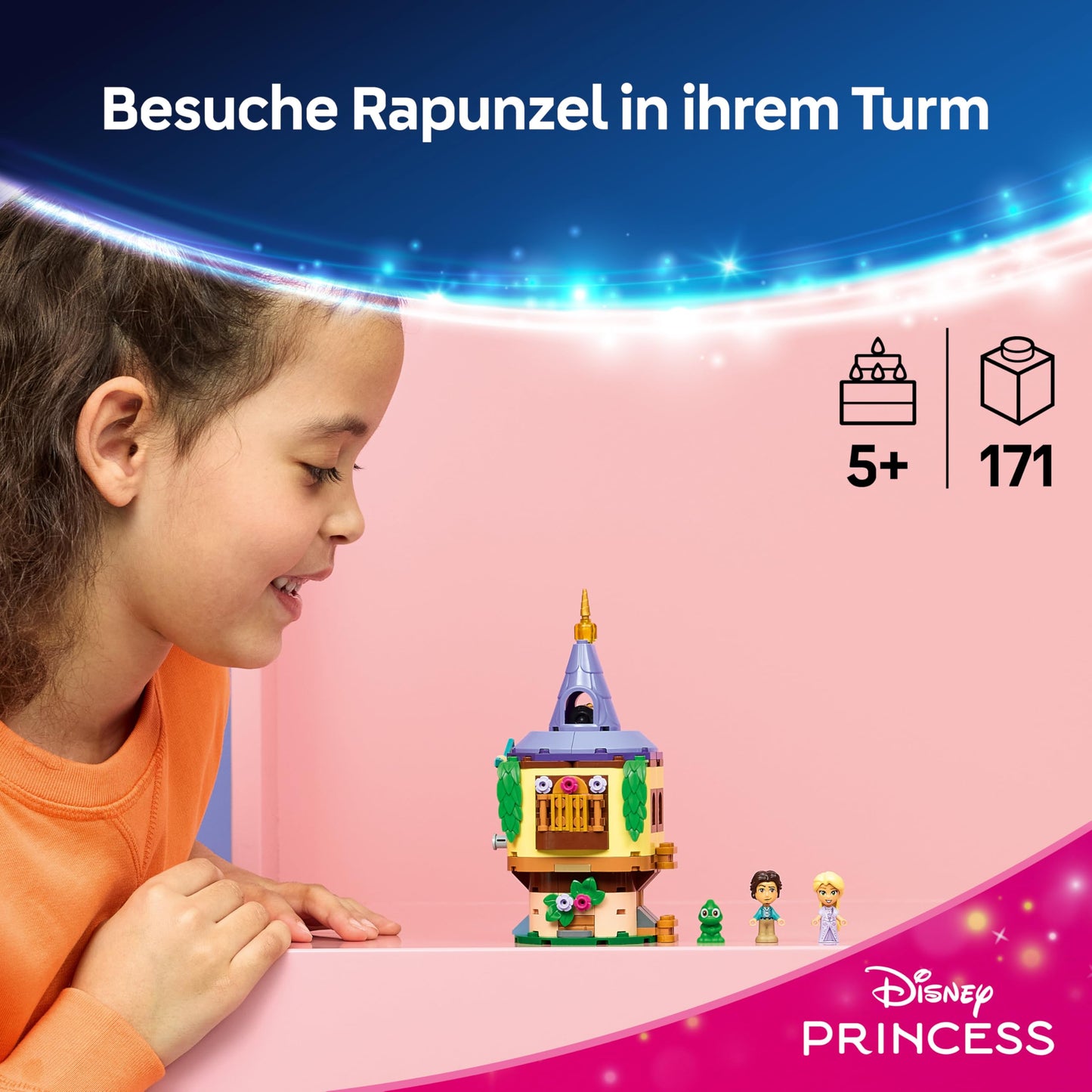 LEGO ǀ Disney Princess Rapunzel's Mini Tower - Rapunzel - Newly Tangled - Set with 2 mini dolls, Pascal figure, accessories and castle - Gift for girls aged 5 and up and film fans - 43294