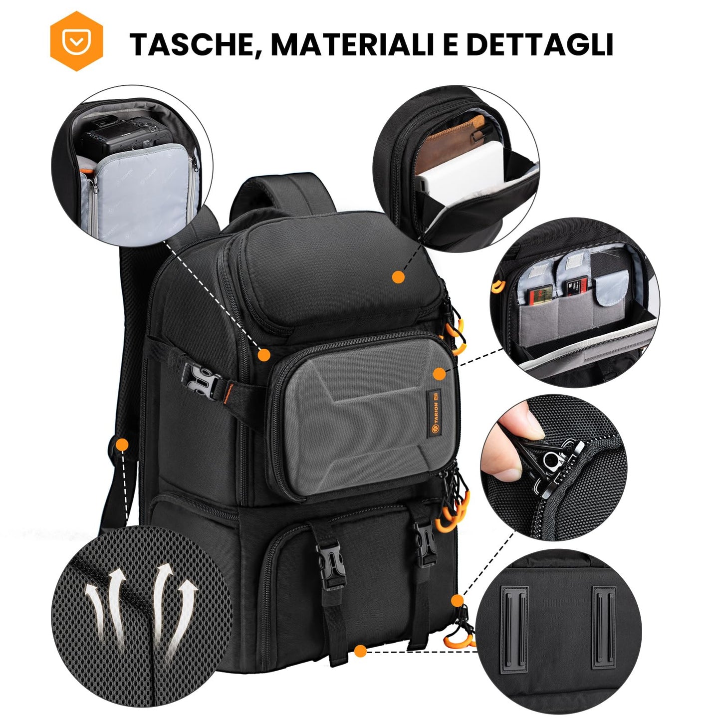 TARION Camera Backpack, Waterproof Photo Backpack SLR DSLR Backpack Camera Bag for Digital SLR Cameras (PBl) - PBL