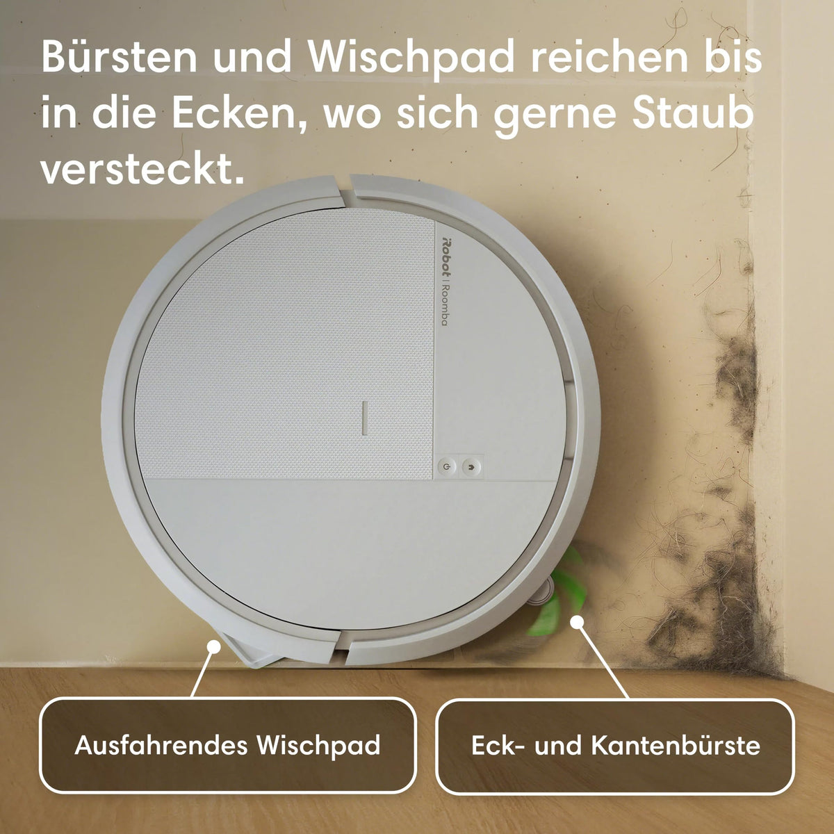 iRobot Roomba® 115 Combo Robot de aspirare și mop + Stație AutoEmpty™, putere de aspirație de 15k Pa, perii și pad de ștergere incluse, navigare cu Clearview™ LiDAR, Alb - Y454240