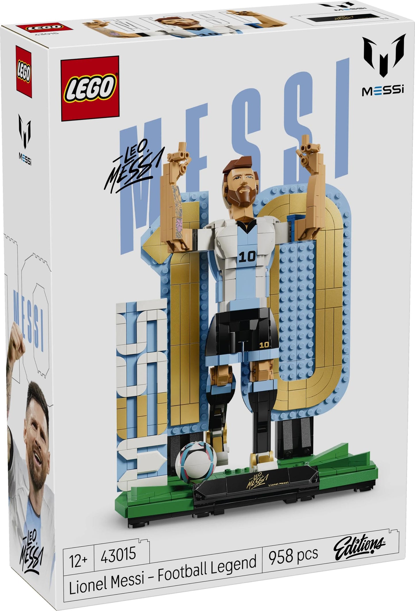 LEGO Editions Lionel Messi - Football Legend Toy - 3D Figures Model Building - DIY Children's Room Decoration - Gift for Boys, Girls from 12 Years and Adult Sports Fans - 43015