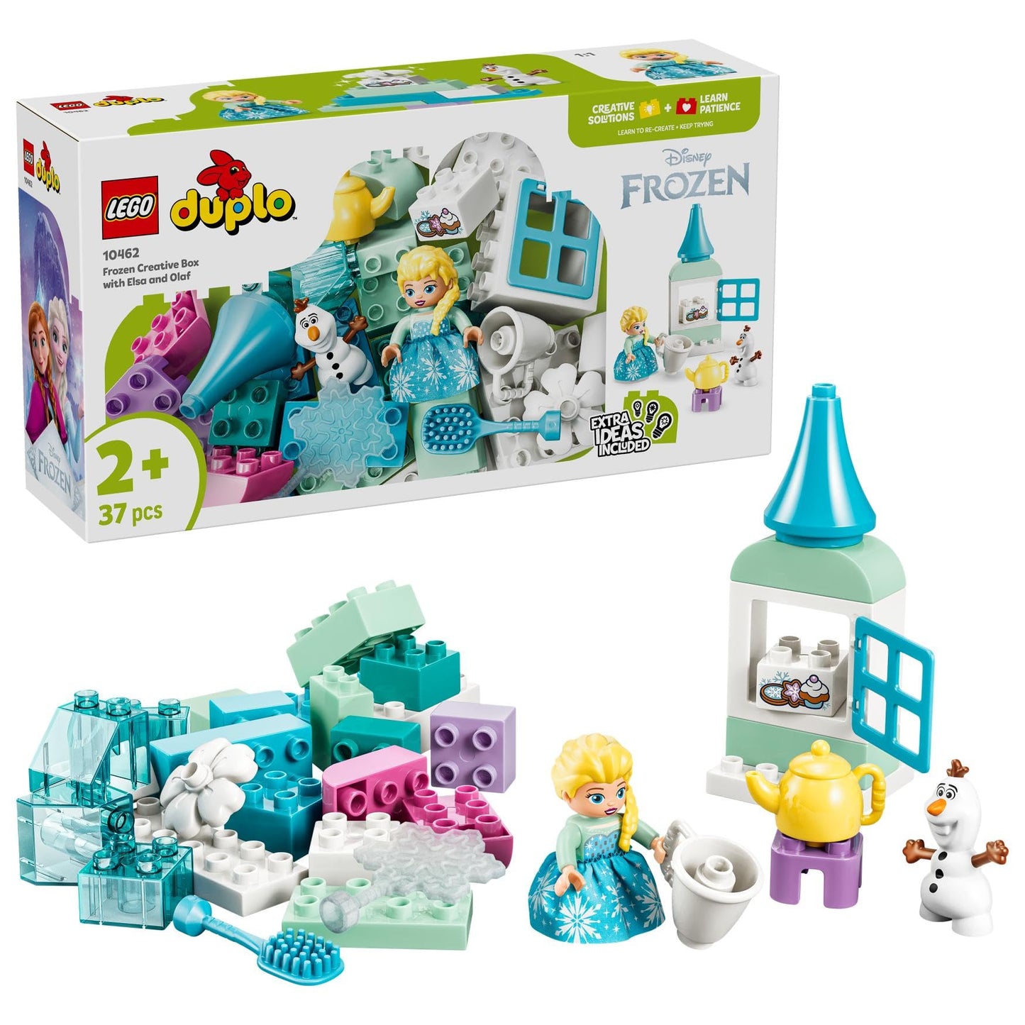 LEGO DUPLO | Disney Frozen creative box with ELSA and Olaf - learning toy to promote motor skills for toddlers - Montessori set with 2 figures - gift for girls and boys aged 2 and over - 10462