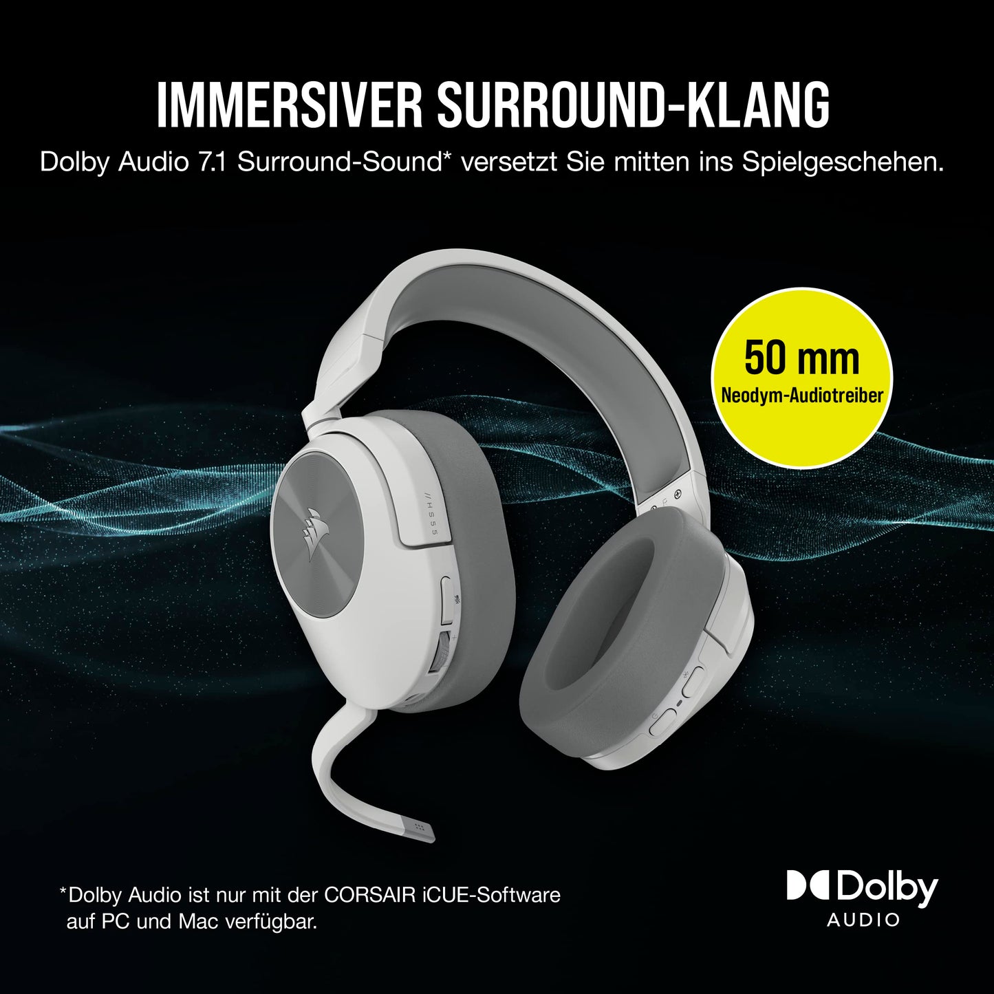 Corsair HS55 Wireless Gaming Headset - White - CA-9011281-EU