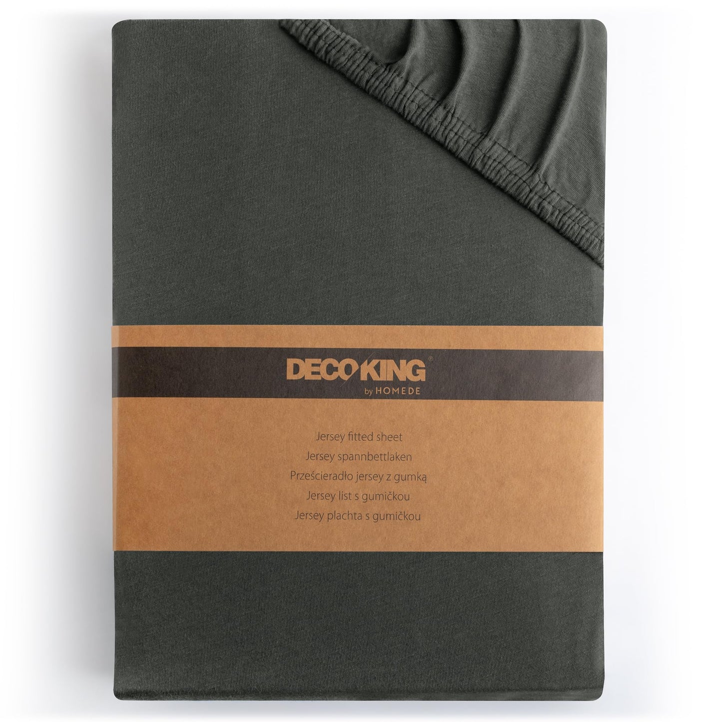DecoKing fitted sheets 200x220 220x240 cm 100% combed cotton anthracite gray fitted sheets jersey box spring bed Amber 200 x 220 220 x 240